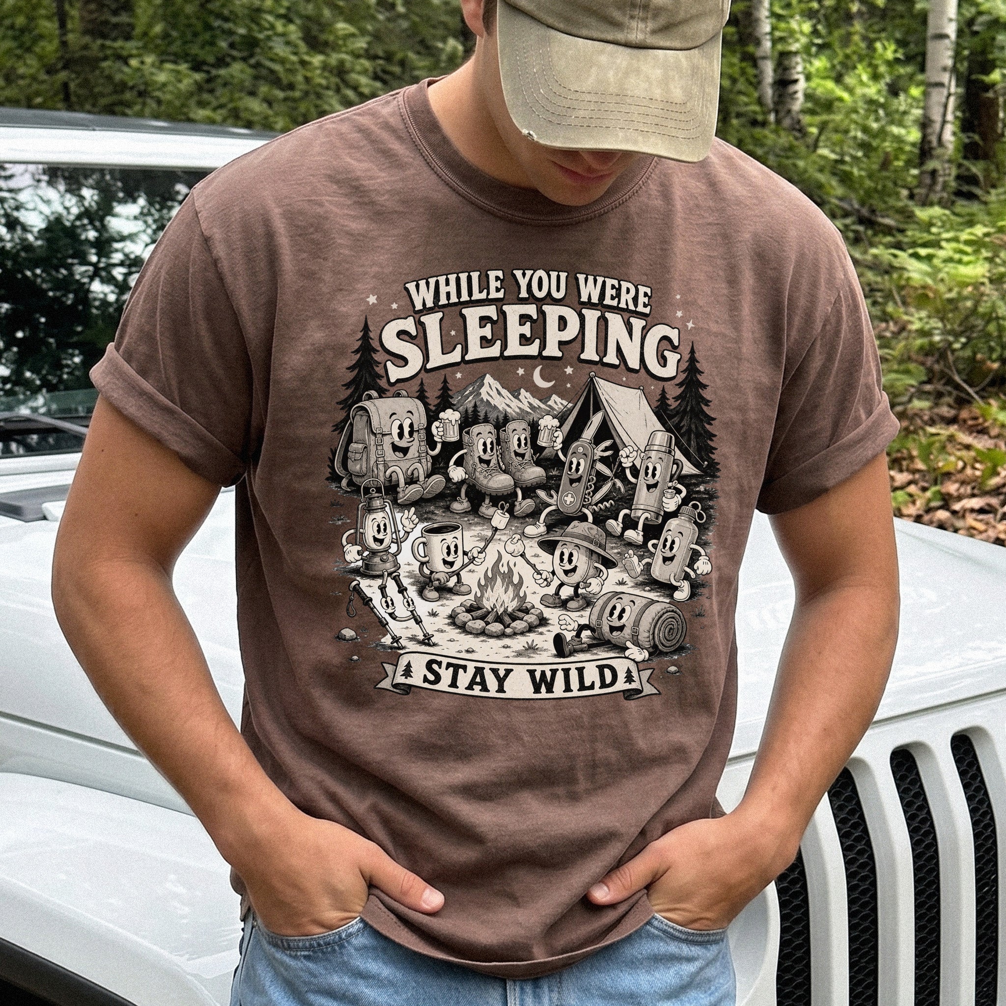 While You Were Sleeping Comfort Colors Shirt – Stay Wild Camping Tee