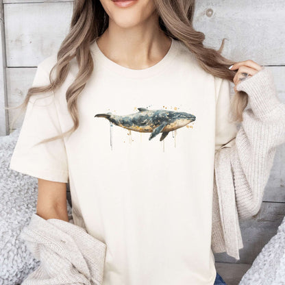Watercolor Whale T-Shirt – Artistic Ocean Animal Tee