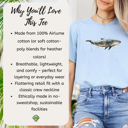 Watercolor Whale T-Shirt – Artistic Ocean Animal Tee