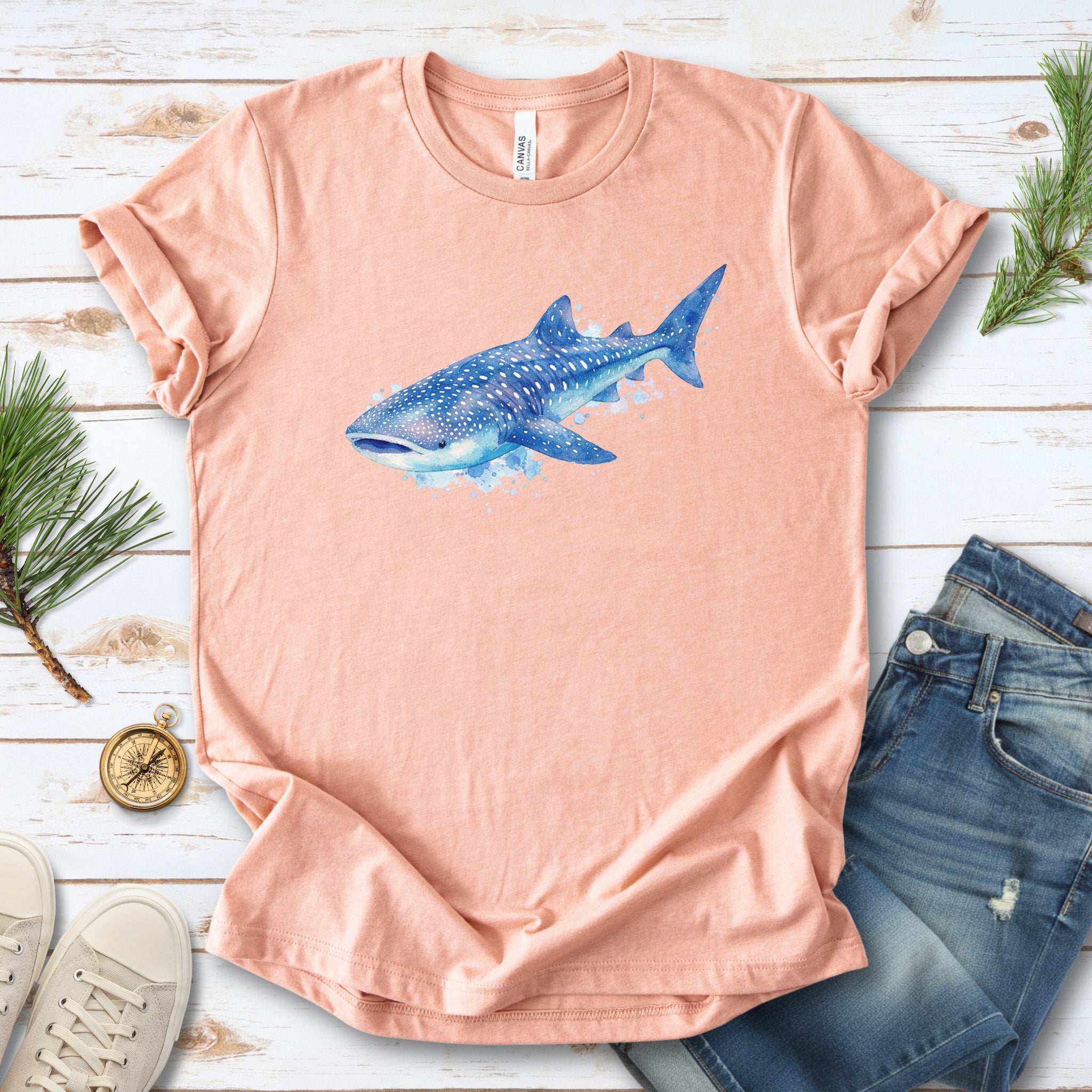 Whale Shark Watercolor Ocean Lover T-Shirt