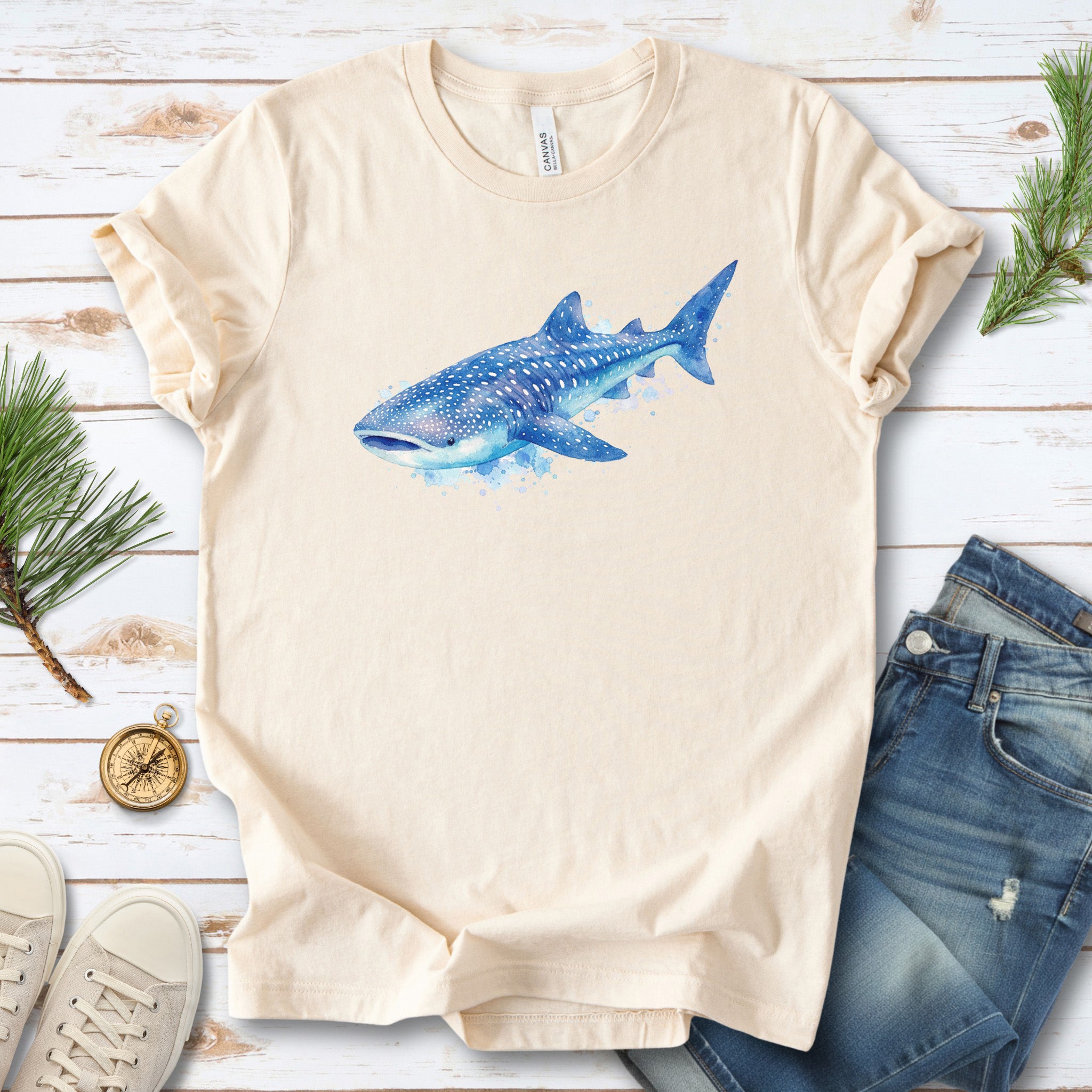 Whale Shark Watercolor Ocean Lover T-Shirt