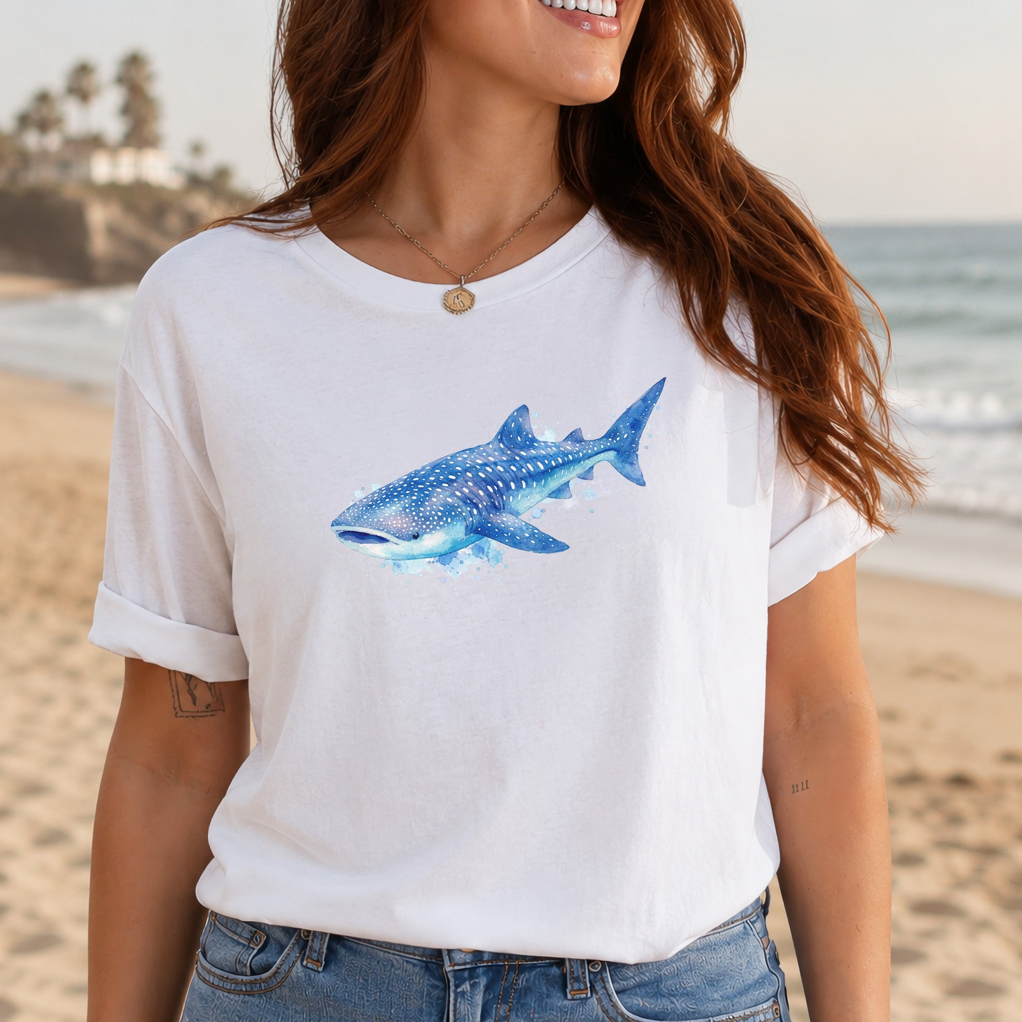 Whale Shark Watercolor Ocean Lover T-Shirt