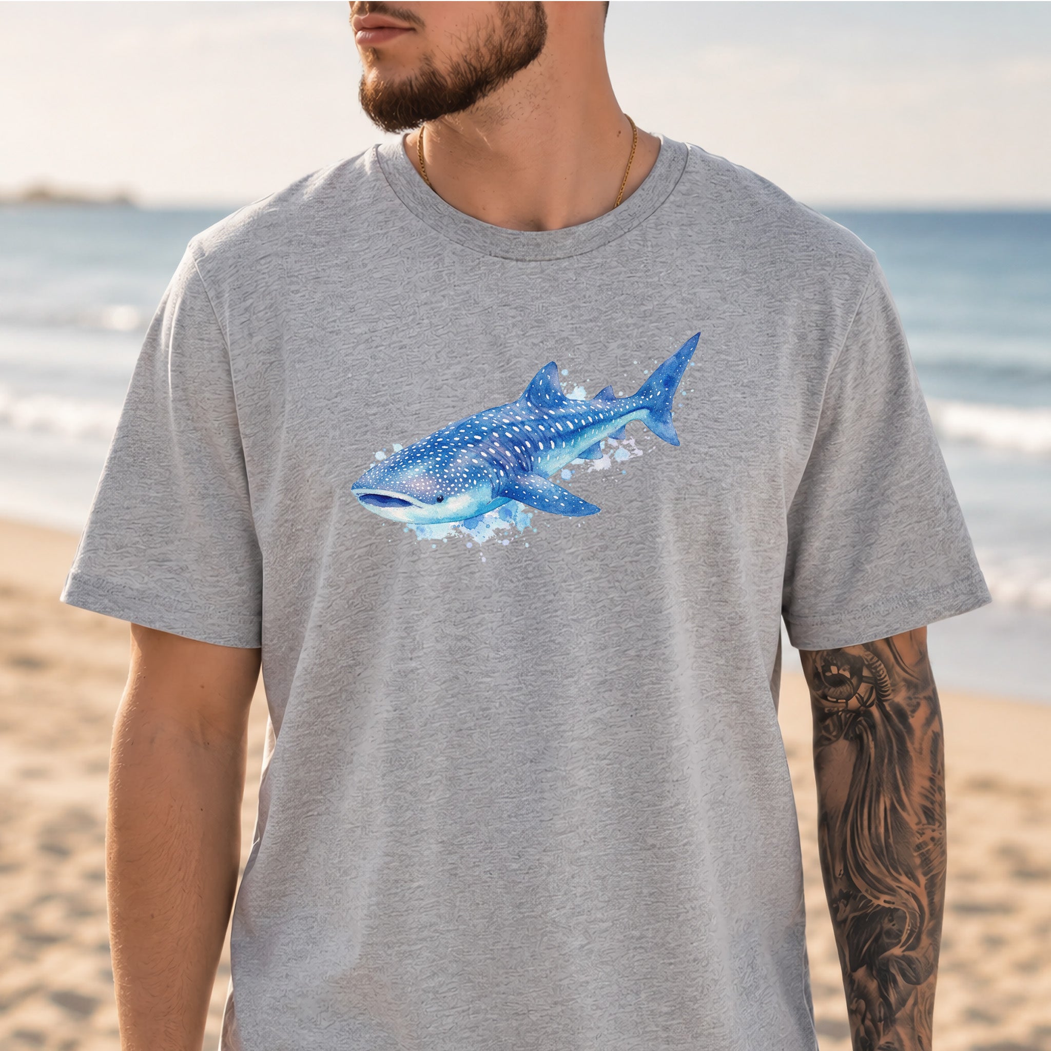 Whale Shark Watercolor Ocean Lover T-Shirt