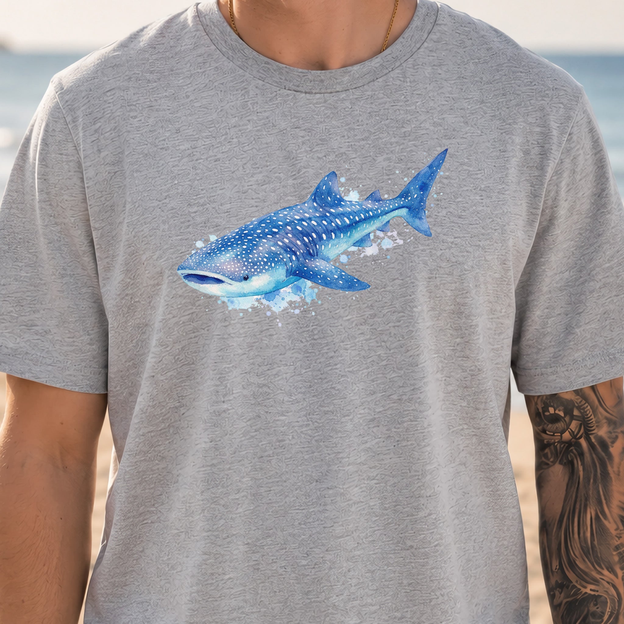 Whale Shark Watercolor Ocean Lover T-Shirt