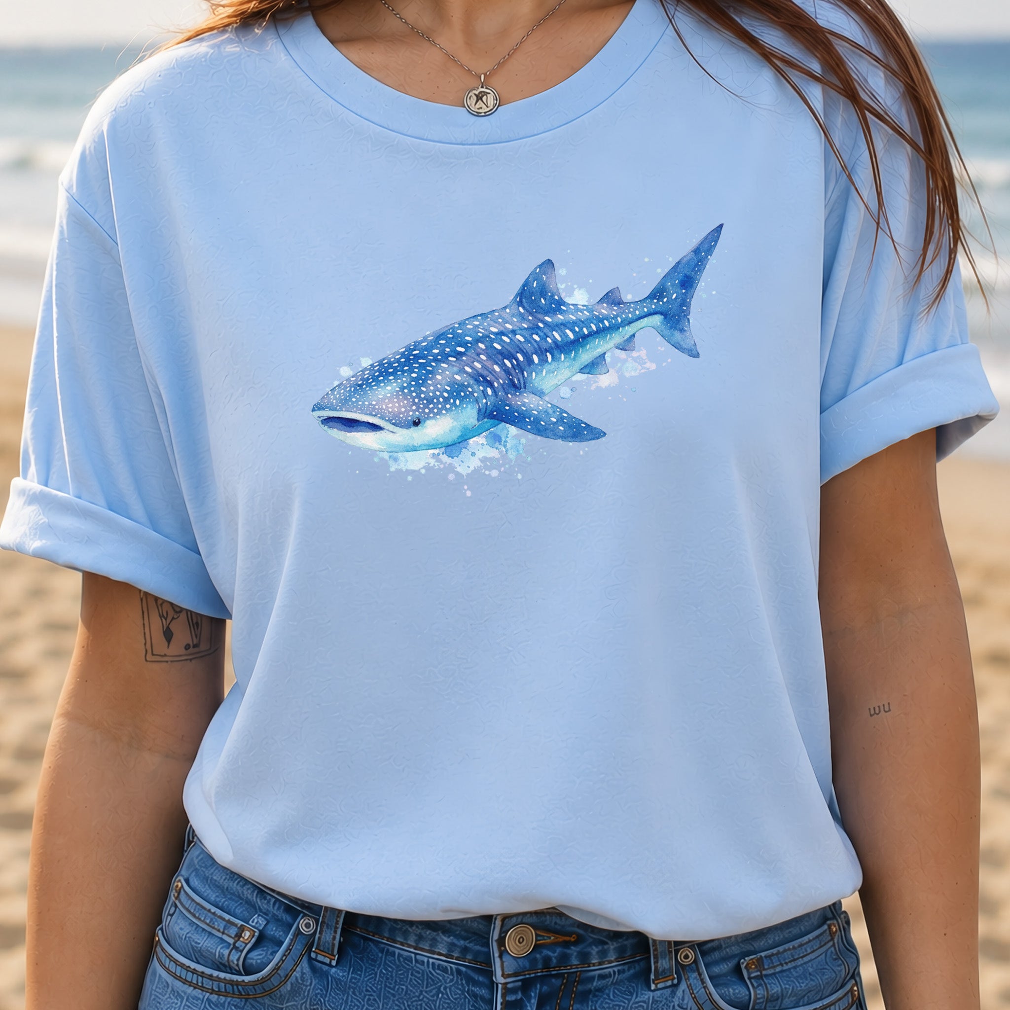 Whale Shark Watercolor Ocean Lover T-Shirt
