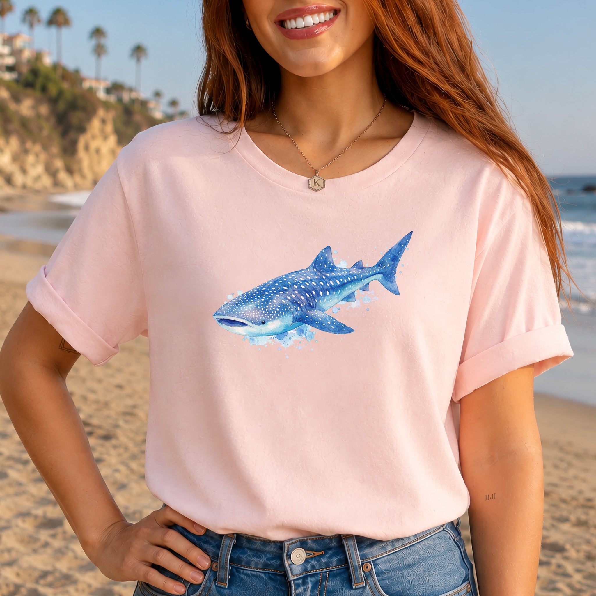 Whale Shark Watercolor Ocean Lover T-Shirt