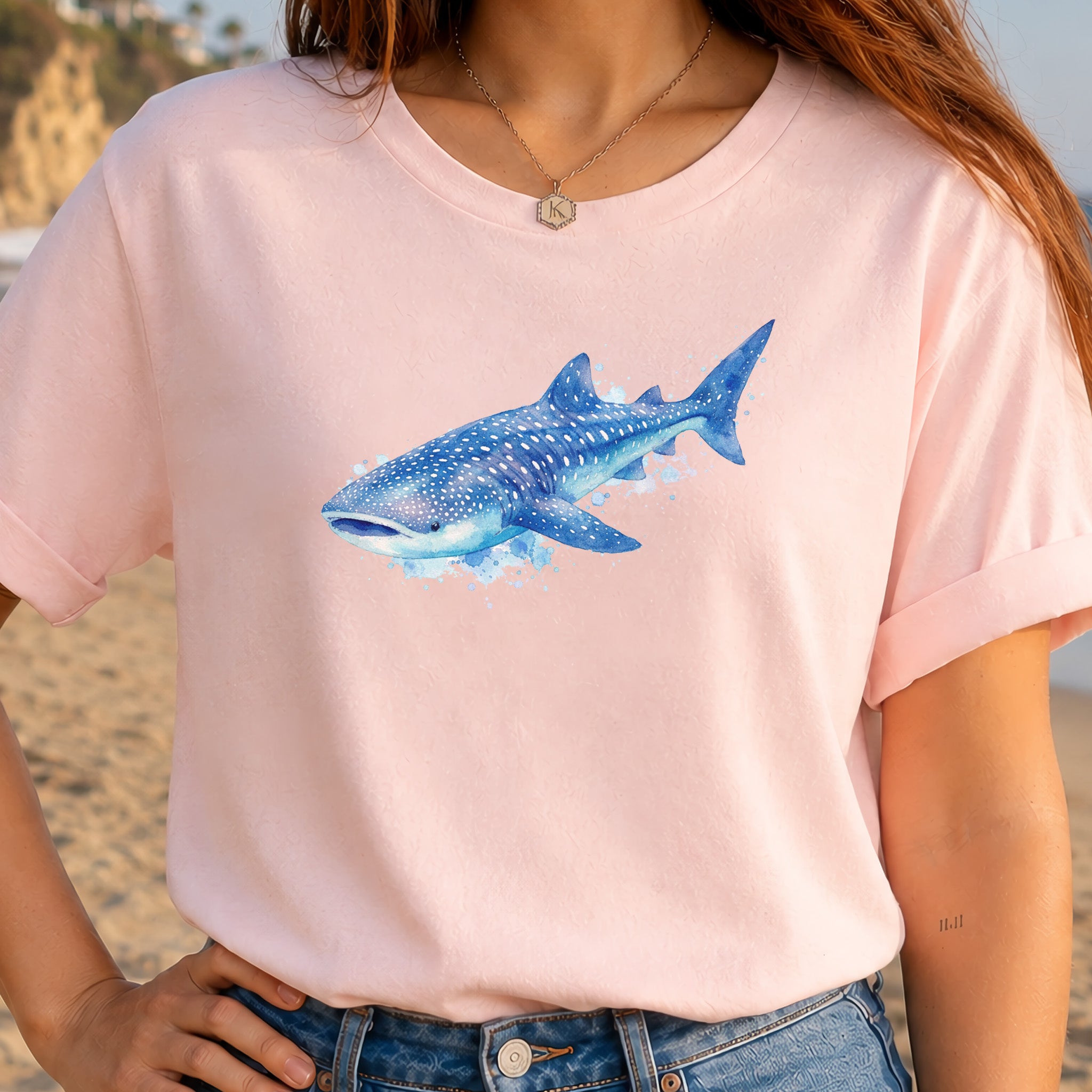 Whale Shark Watercolor Ocean Lover T-Shirt