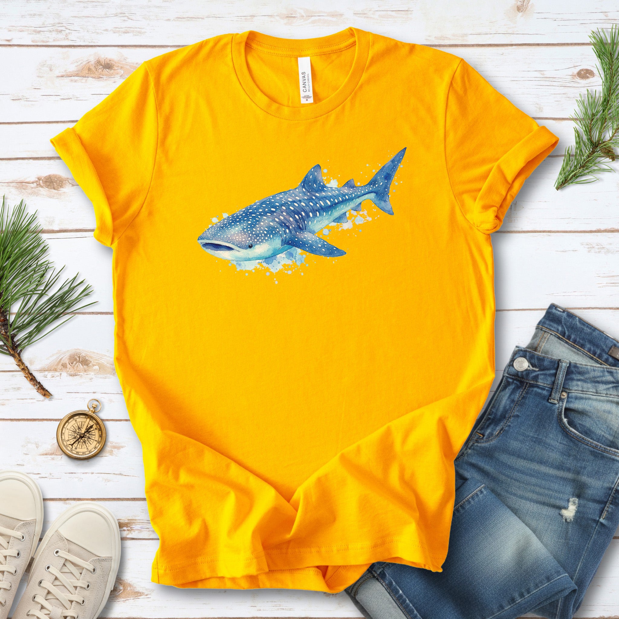 Whale Shark Watercolor Ocean Lover T-Shirt