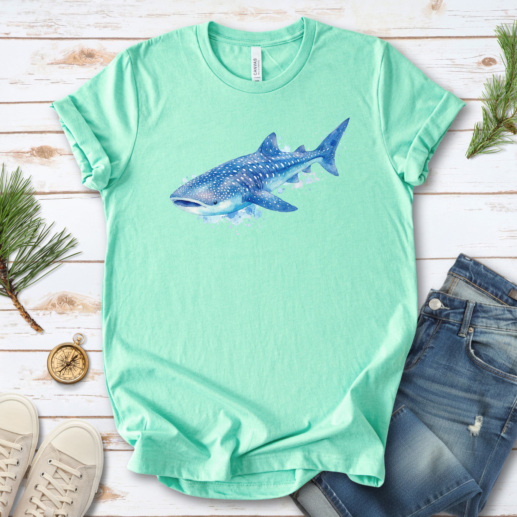 Whale Shark Watercolor Ocean Lover T-Shirt