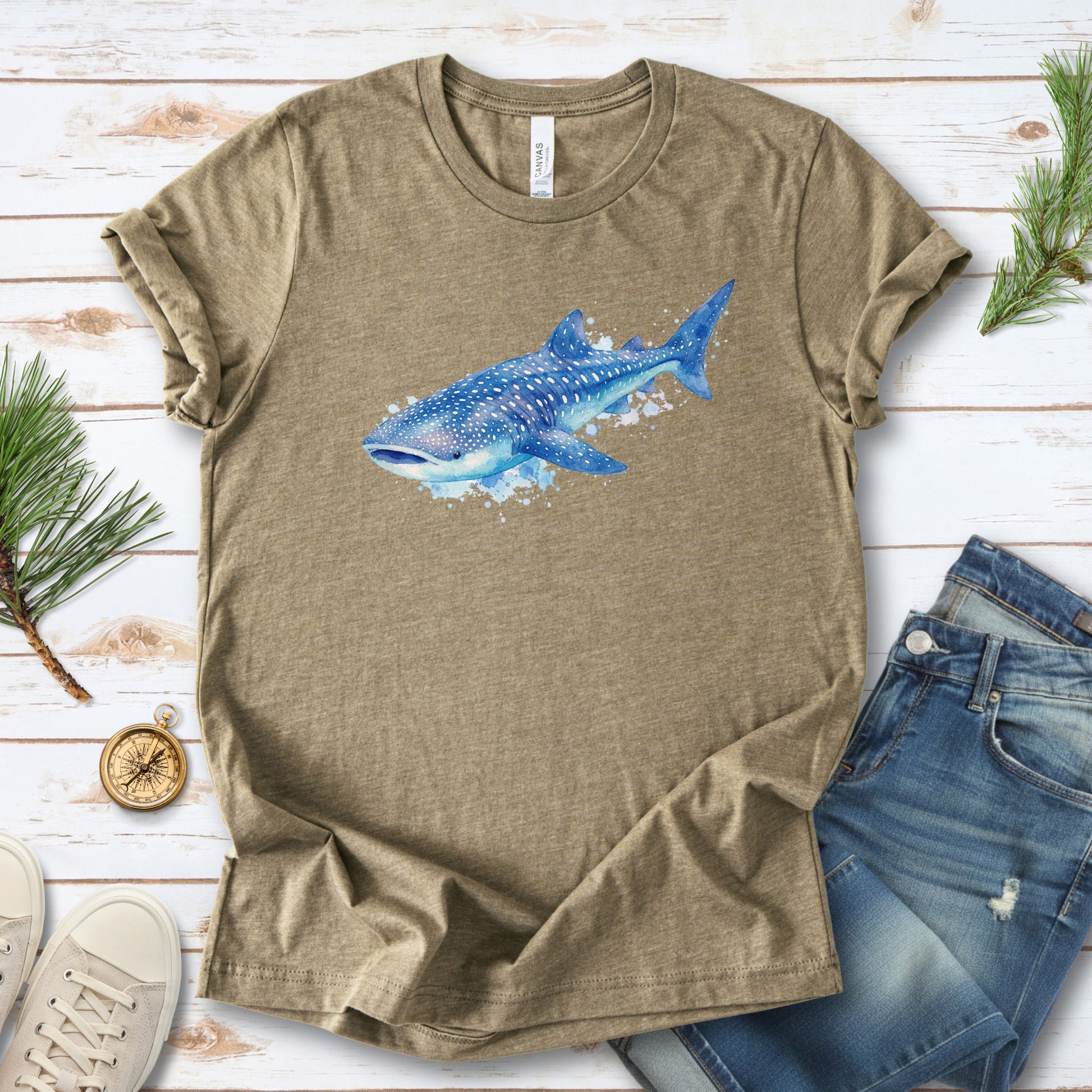 Whale Shark Watercolor Ocean Lover T-Shirt
