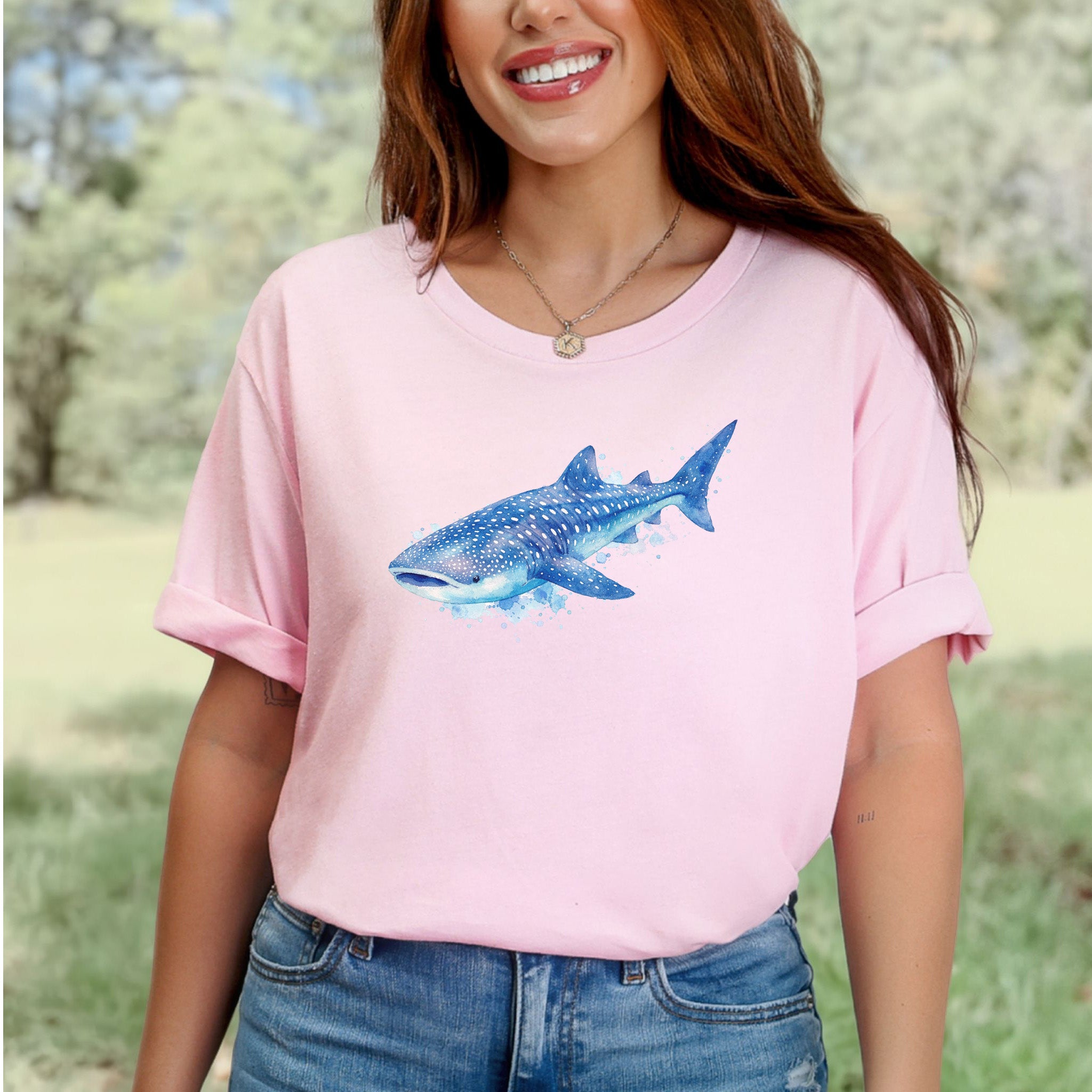 Whale Shark Watercolor Ocean Lover T-Shirt