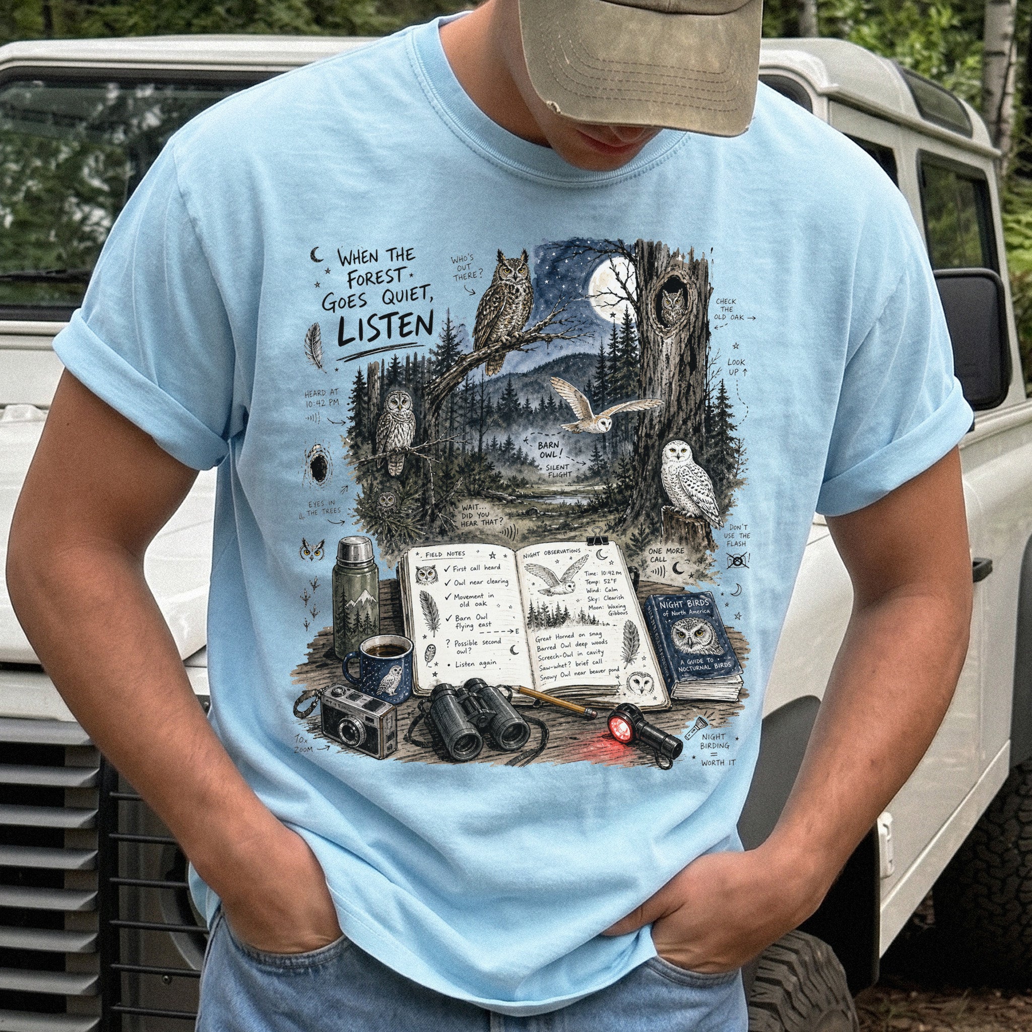 When the Forest Goes Quiet Listen Comfort Colors Shirt – Night Owls Tee