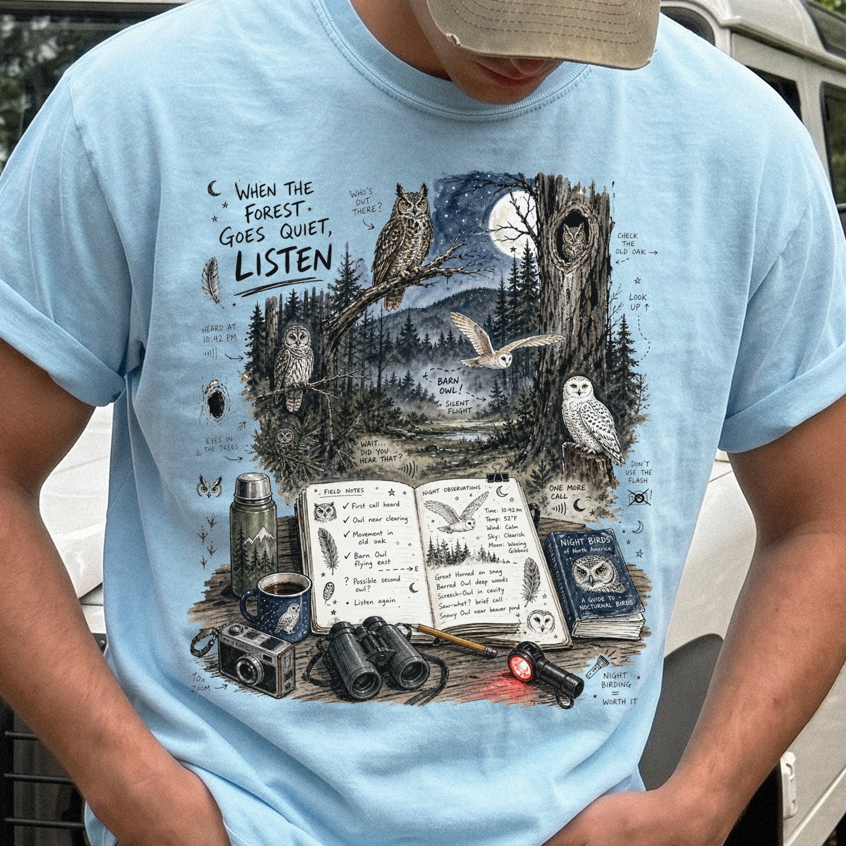When the Forest Goes Quiet Listen Comfort Colors Shirt – Night Owls Tee