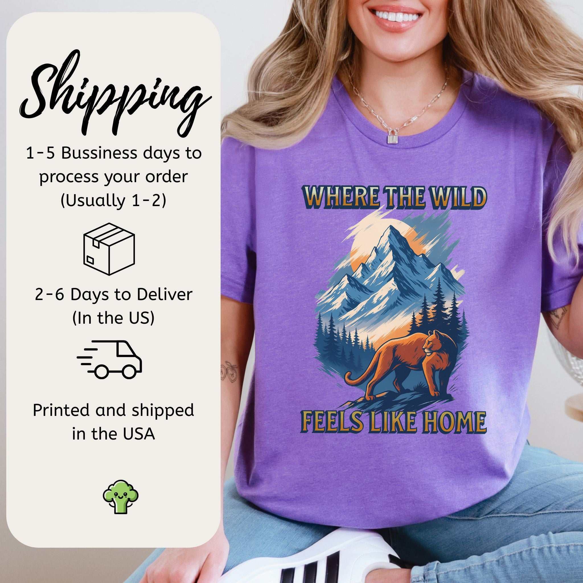 Where the Wild Feels Like Home T-Shirt – Retro Cougar Mountain Tee