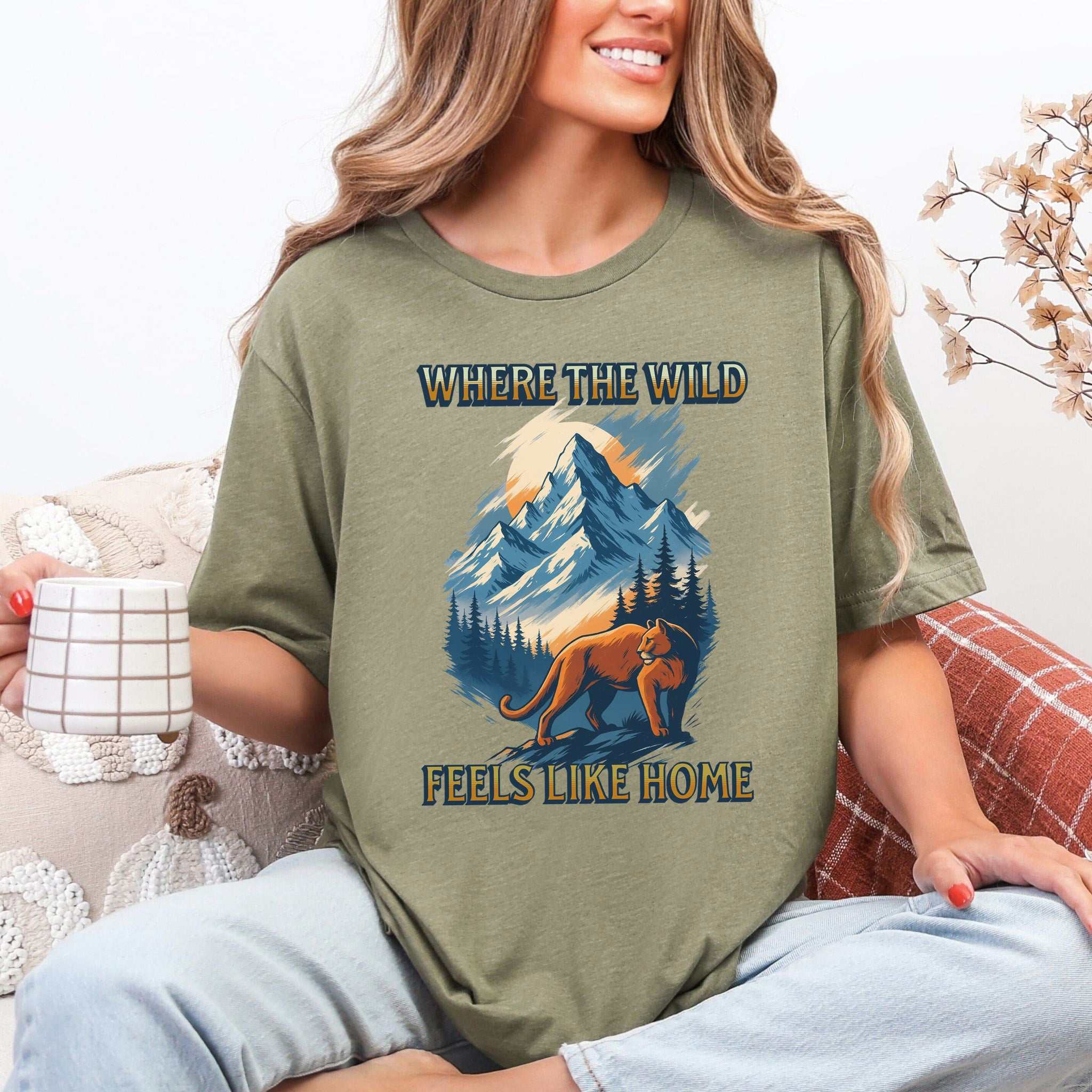 Where the Wild Feels Like Home T-Shirt – Retro Cougar Mountain Tee