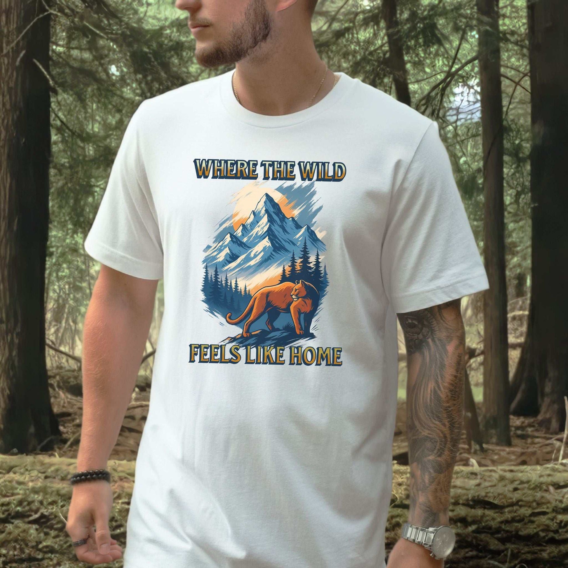 Where the Wild Feels Like Home T-Shirt – Retro Cougar Mountain Tee
