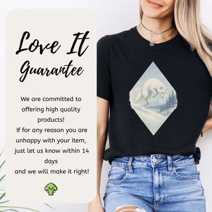 Jumping White Fox in the Snow Spirit T-Shirt