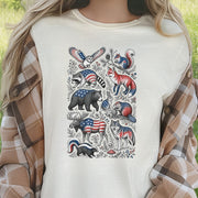 Wild America Patriotic Forest Wildlife 4th of July Nature Lover T-Shirt