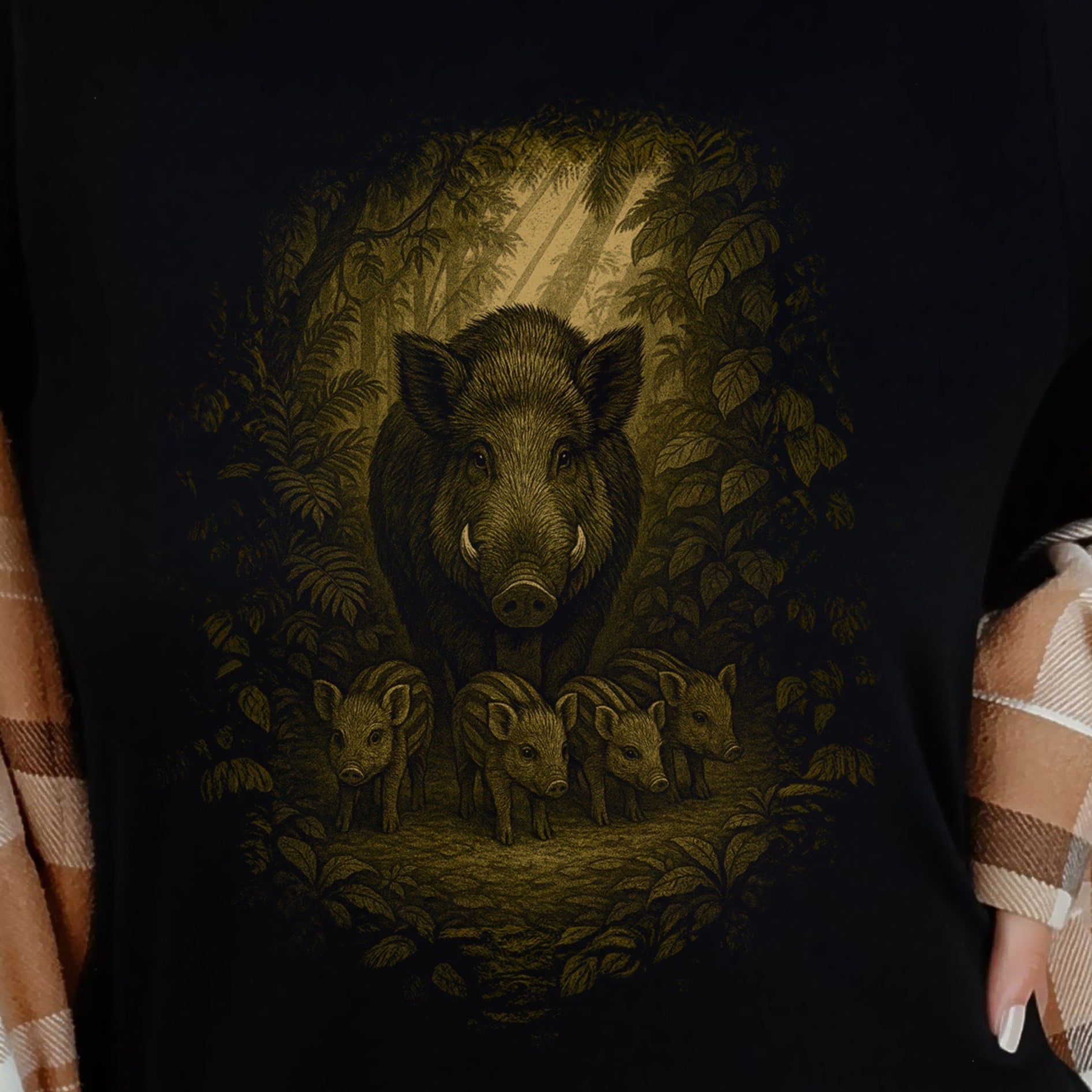 Wild Boar Spirit Animal T-Shirt – Woodland Family Guardian Vibes