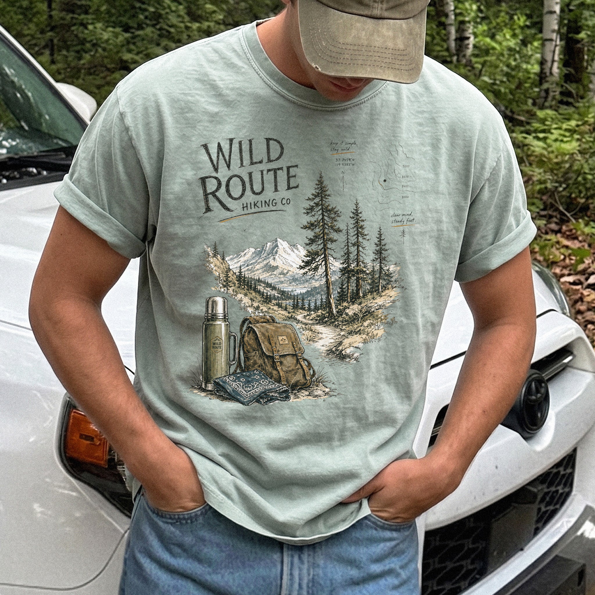 Wild Route Comfort Colors Shirt – Vintage Hiking Backpacker T-Shirt