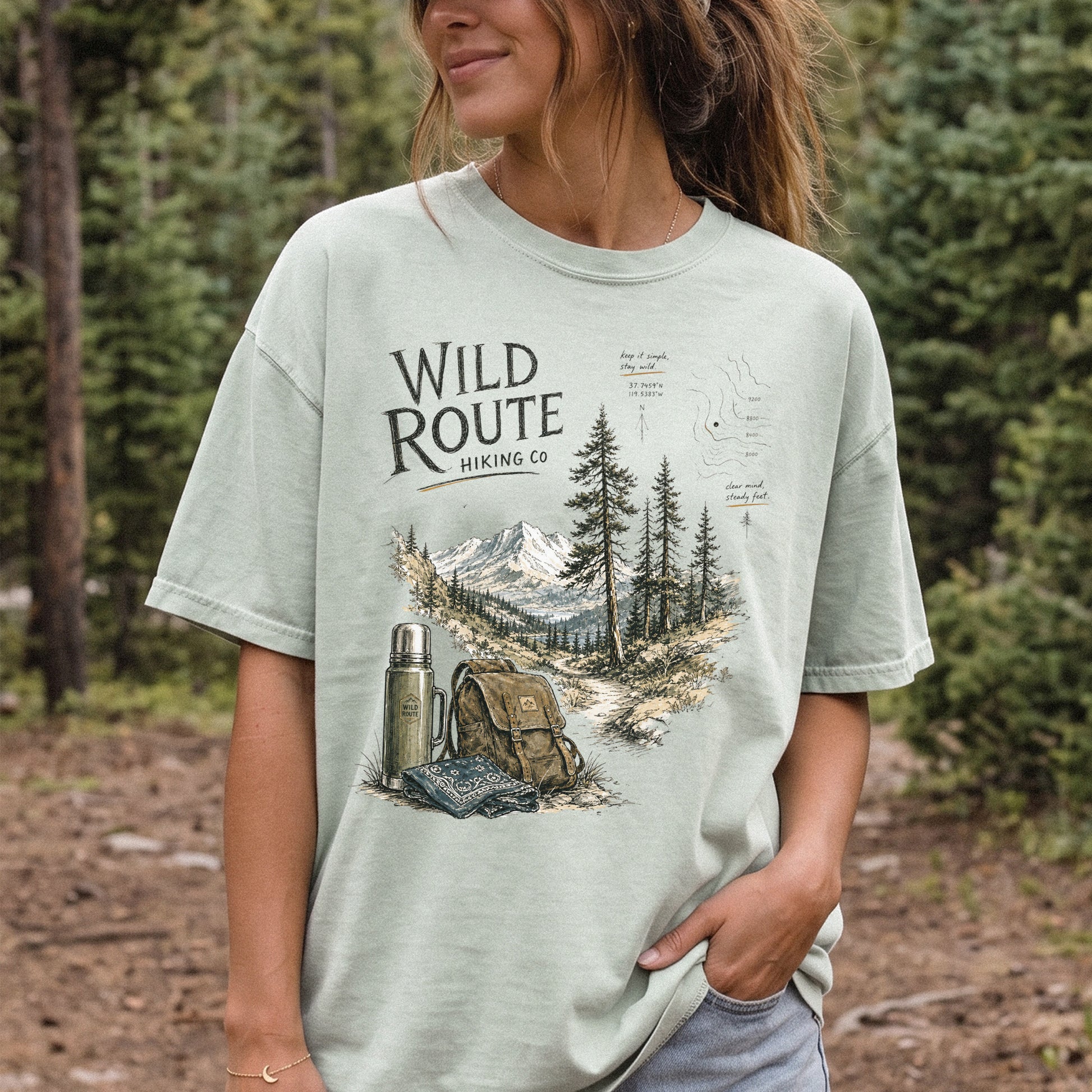 Wild Route Comfort Colors Shirt – Vintage Hiking Backpacker T-Shirt