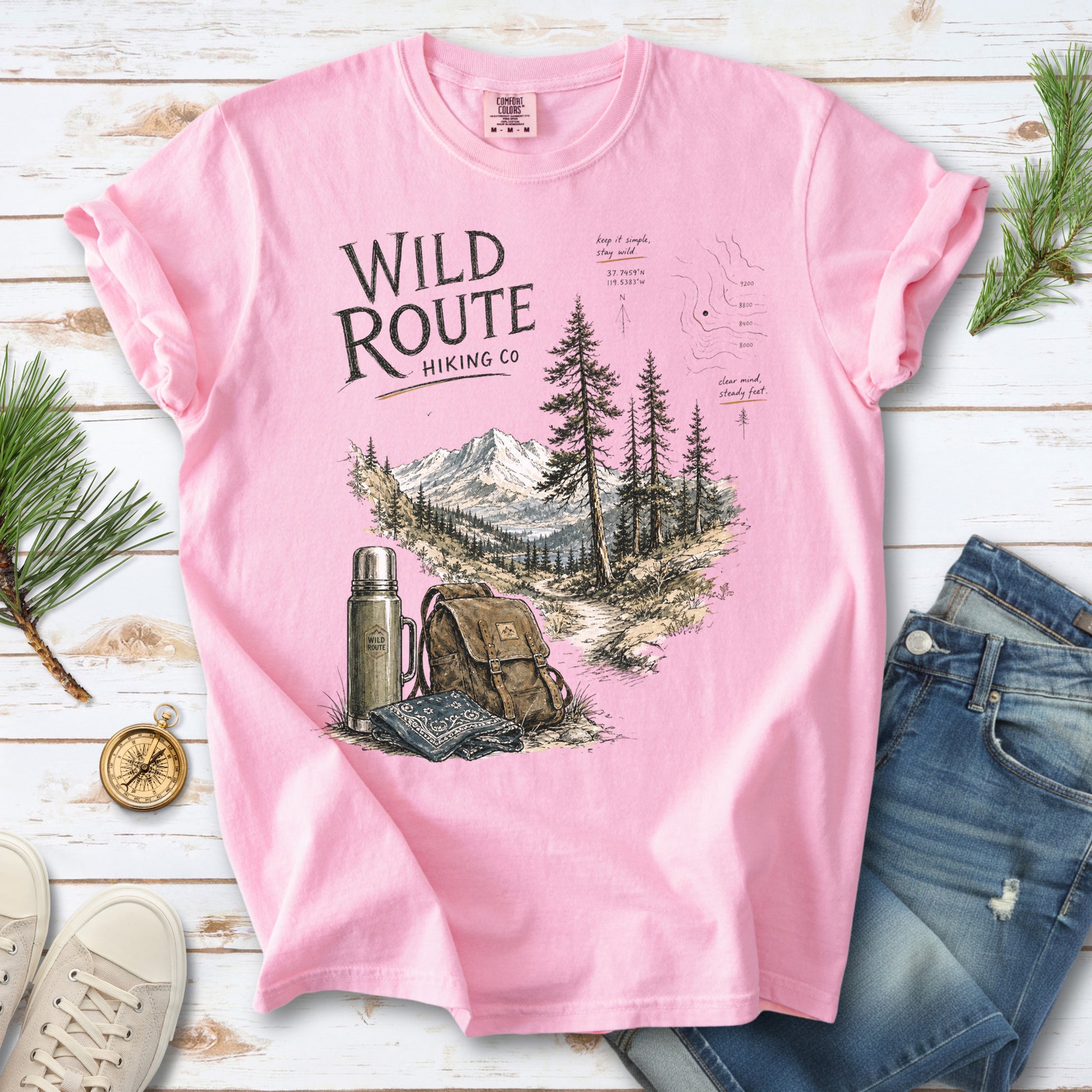 Wild Route Comfort Colors Shirt – Vintage Hiking Backpacker T-Shirt