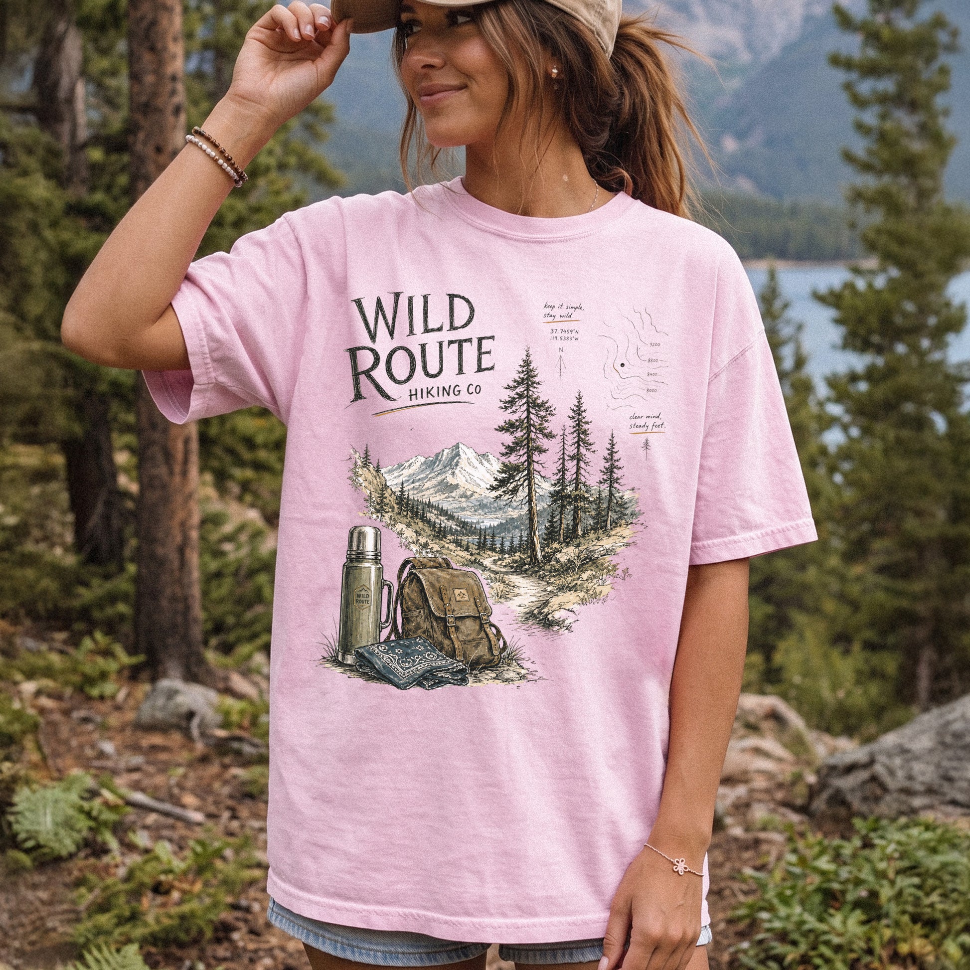 Wild Route Comfort Colors Shirt – Vintage Hiking Backpacker T-Shirt