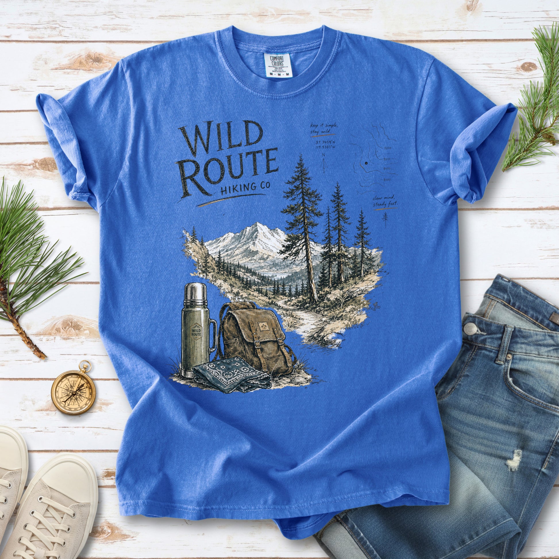 Wild Route Comfort Colors Shirt – Vintage Hiking Backpacker T-Shirt
