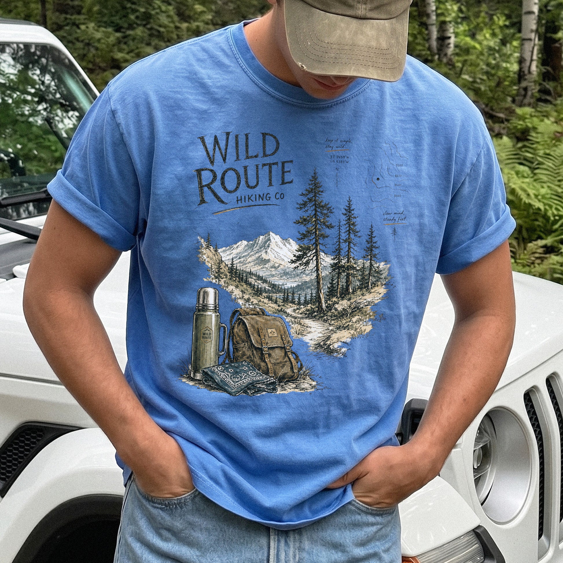 Wild Route Comfort Colors Shirt – Vintage Hiking Backpacker T-Shirt