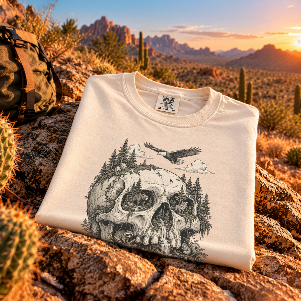 Wild Nature Experienced Only Comfort Colors Shirt – Gothic Forest Skull Tee