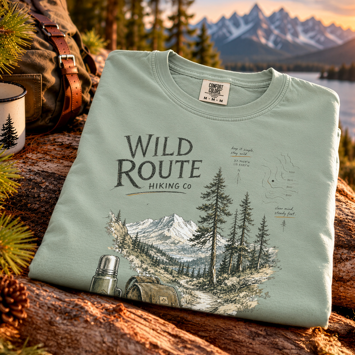Wild Route Comfort Colors Shirt – Vintage Hiking Backpacker T-Shirt