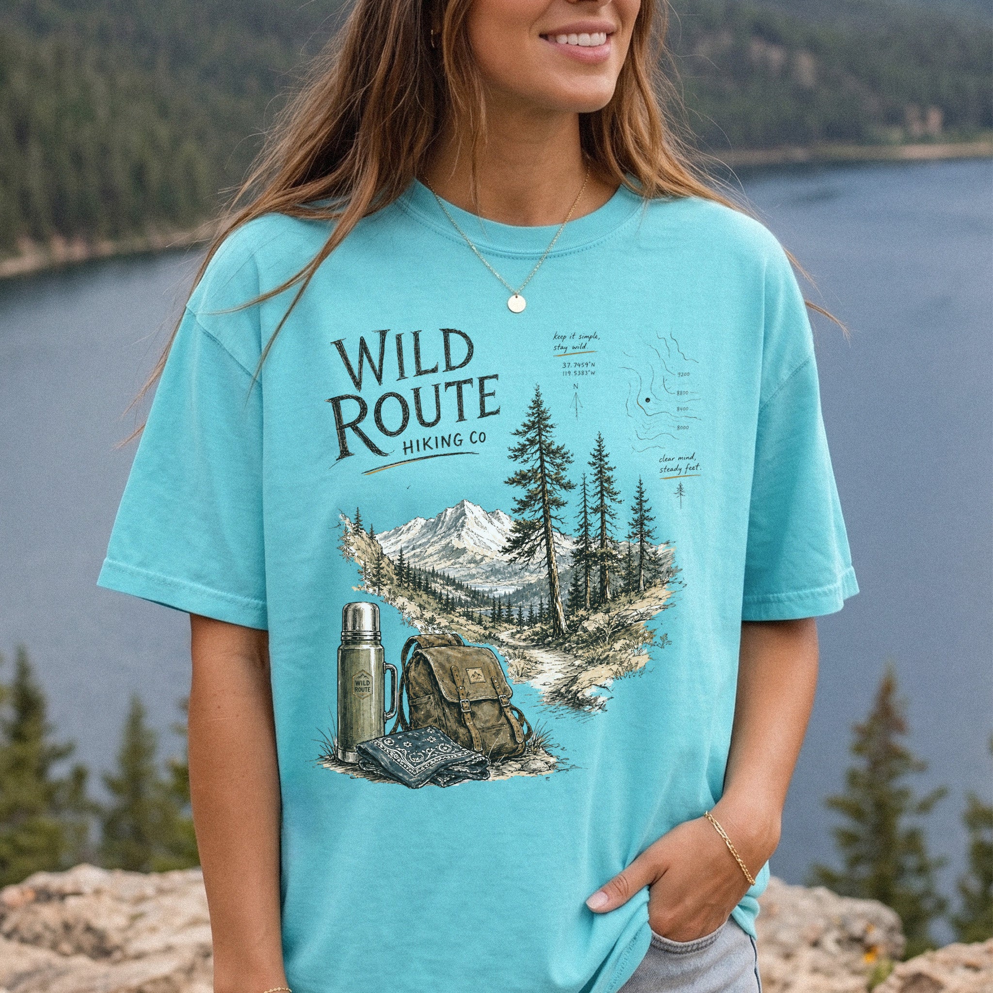 Wild Route Comfort Colors Shirt – Vintage Hiking Backpacker T-Shirt