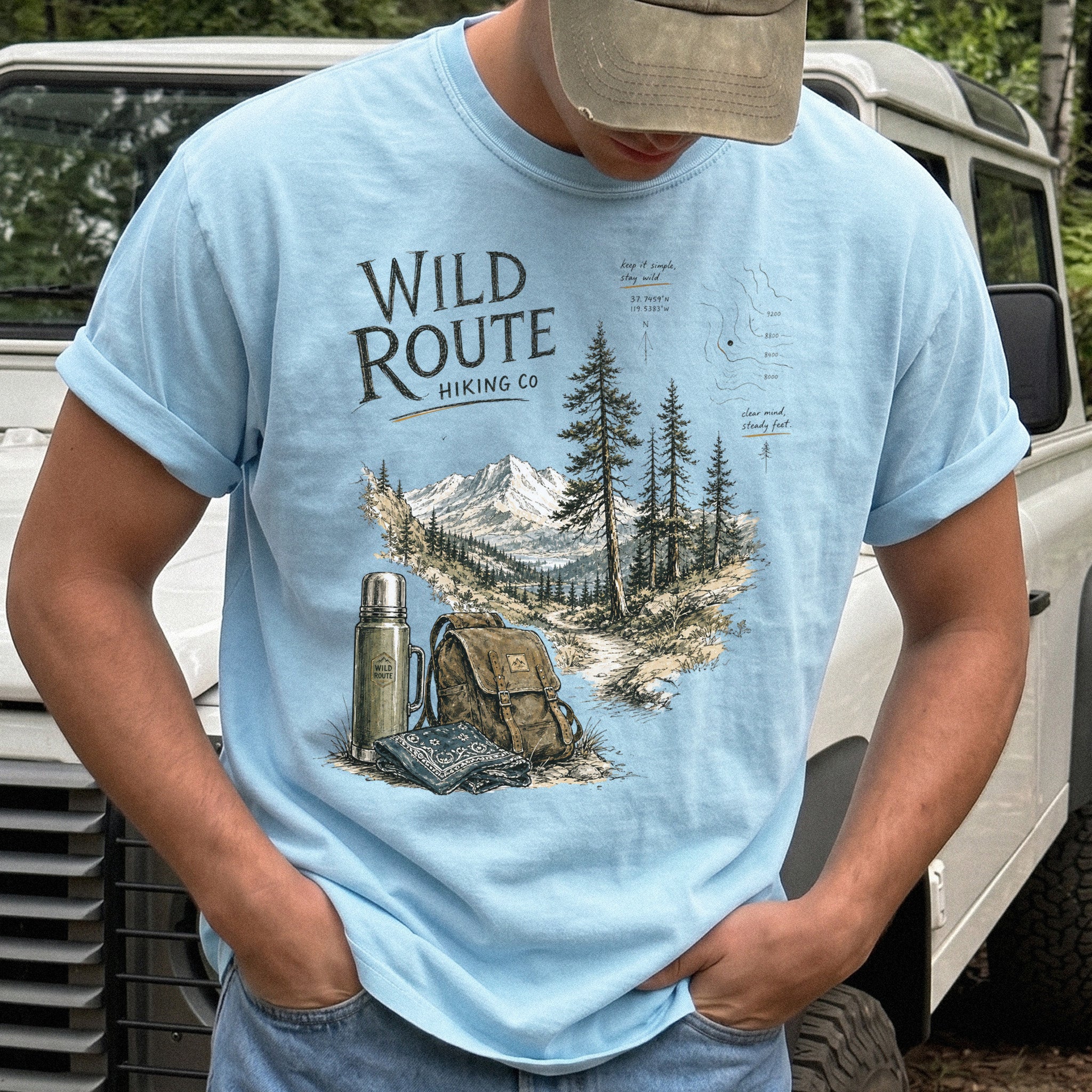 Wild Route Comfort Colors Shirt – Vintage Hiking Backpacker T-Shirt