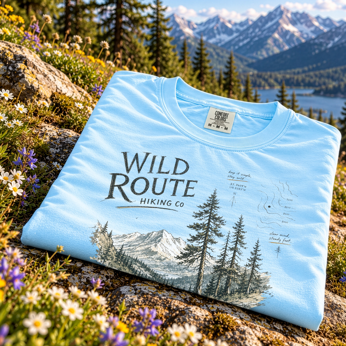 Wild Route Comfort Colors Shirt – Vintage Hiking Backpacker T-Shirt