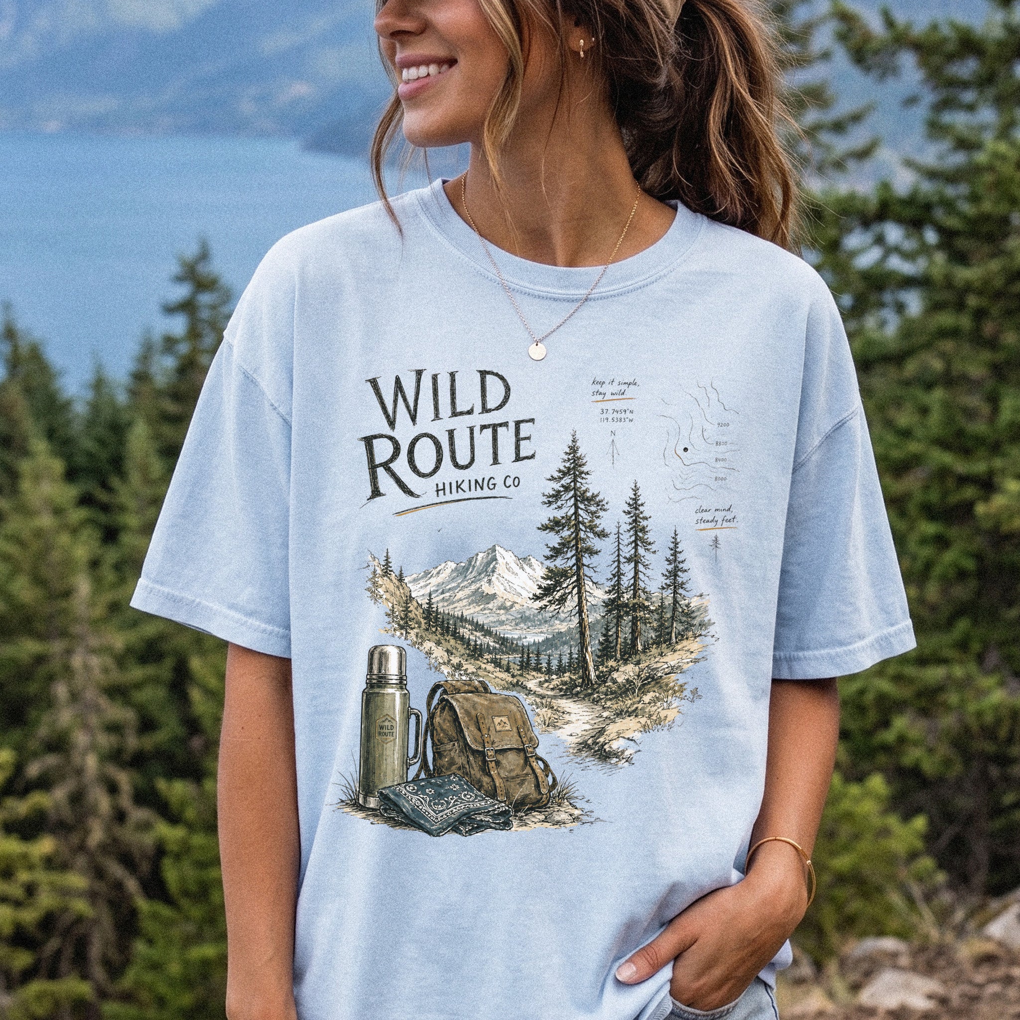 Wild Route Comfort Colors Shirt – Vintage Hiking Backpacker T-Shirt