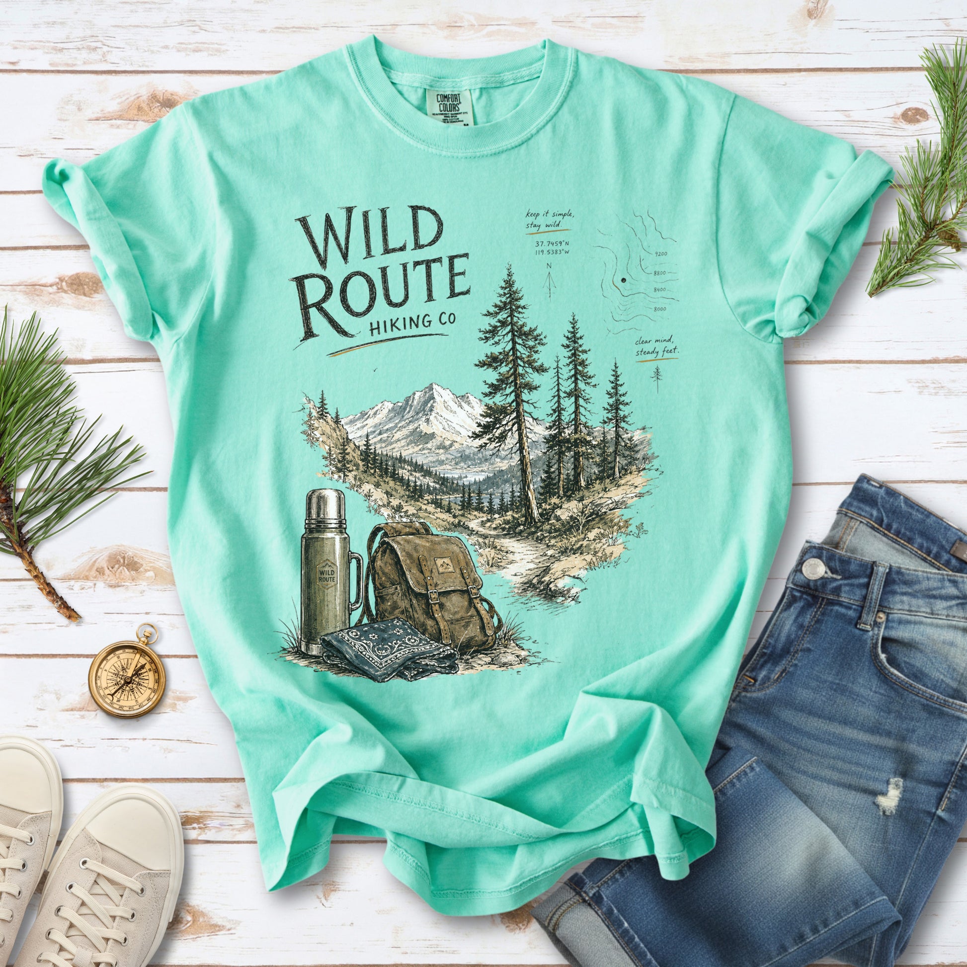 Wild Route Comfort Colors Shirt – Vintage Hiking Backpacker T-Shirt