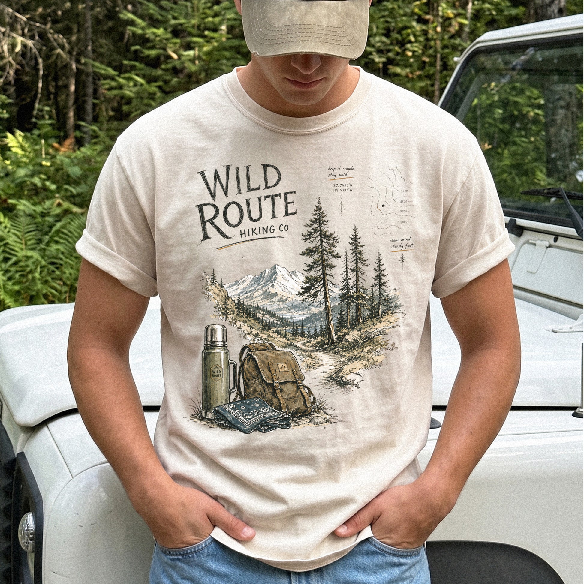 Wild Route Comfort Colors Shirt – Vintage Hiking Backpacker T-Shirt