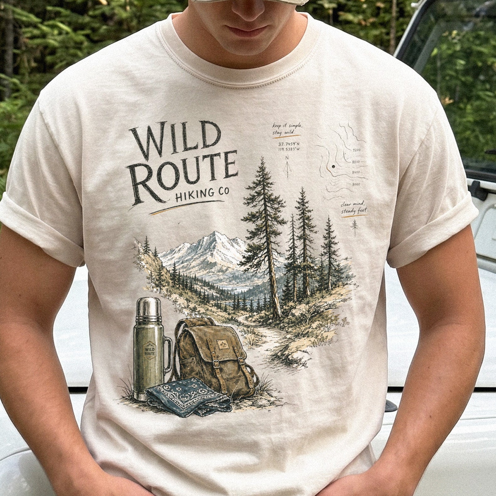 Wild Route Comfort Colors Shirt – Vintage Hiking Backpacker T-Shirt