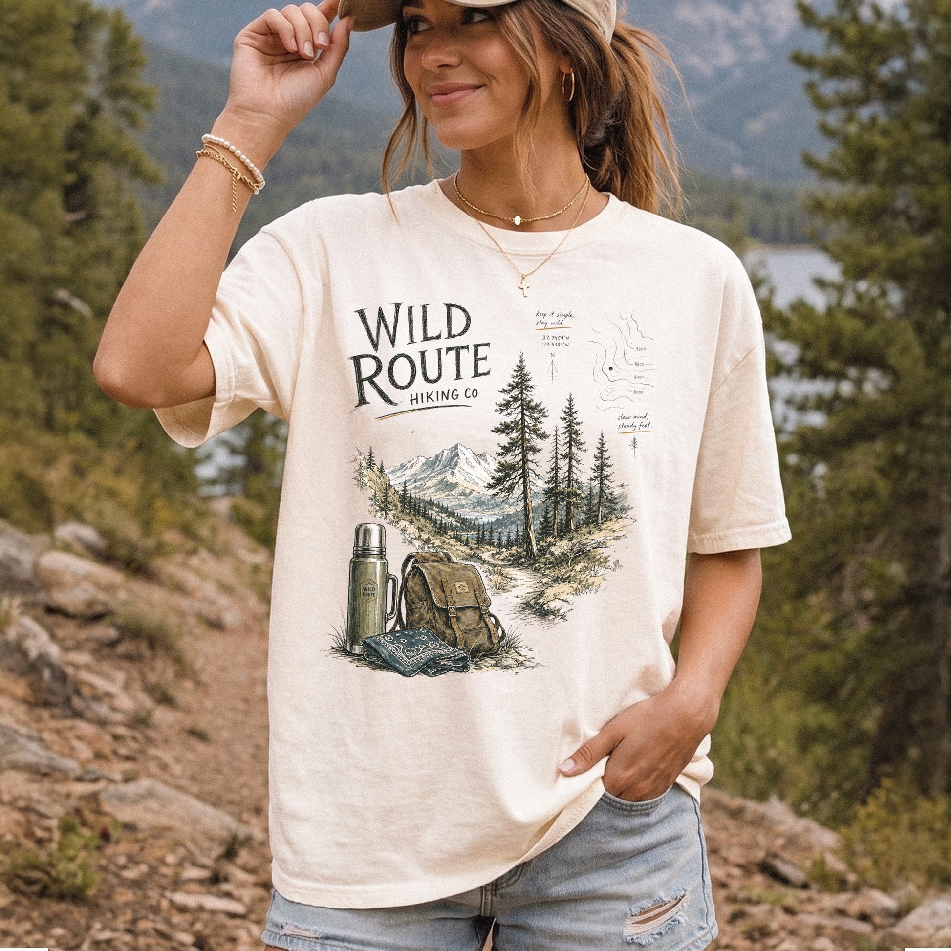 Wild Route Comfort Colors Shirt – Vintage Hiking Backpacker T-Shirt