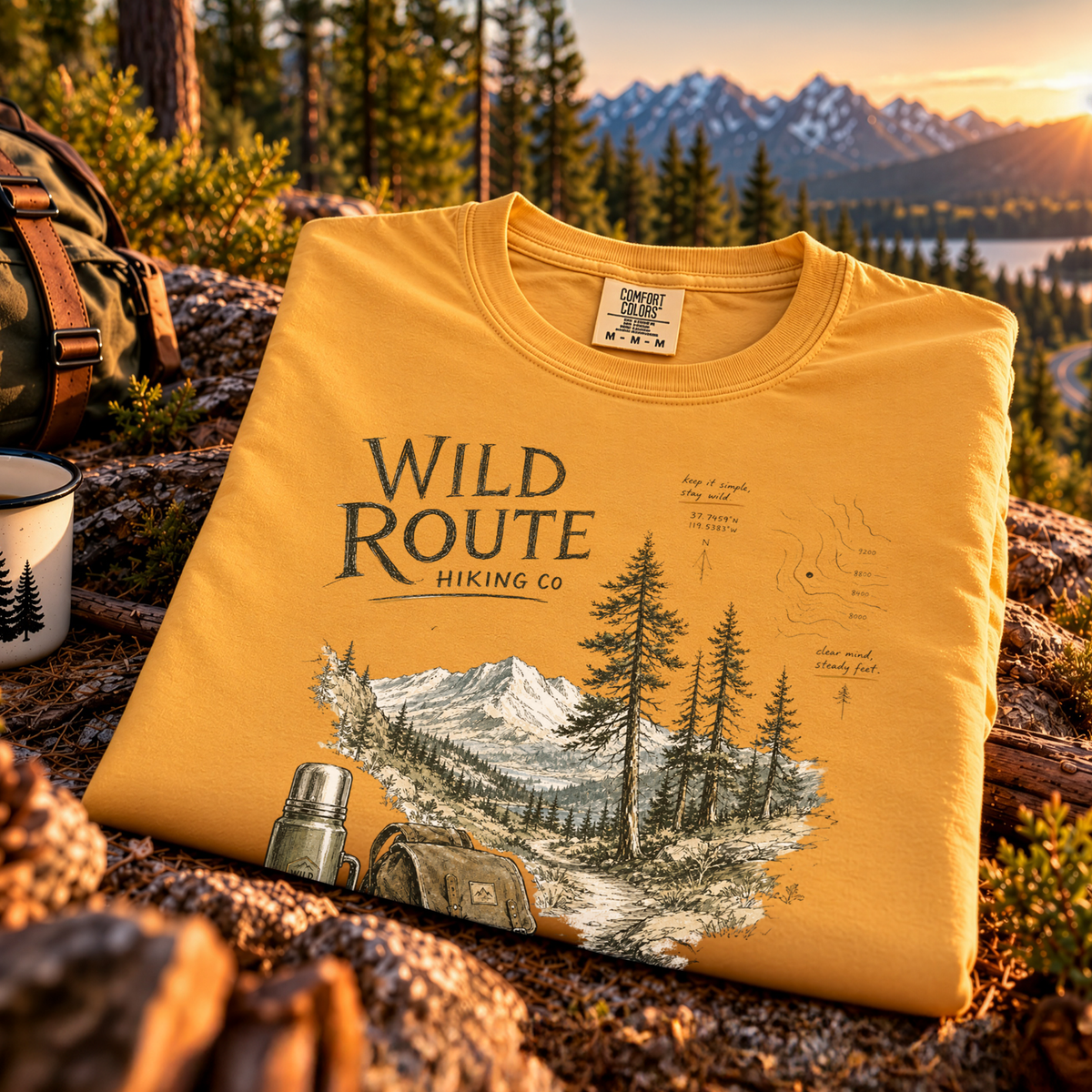 Wild Route Comfort Colors Shirt – Vintage Hiking Backpacker T-Shirt
