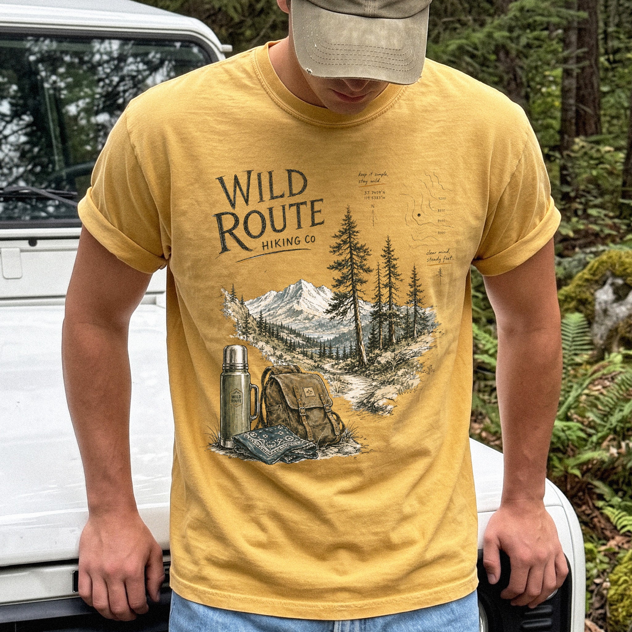 Wild Route Comfort Colors Shirt – Vintage Hiking Backpacker T-Shirt