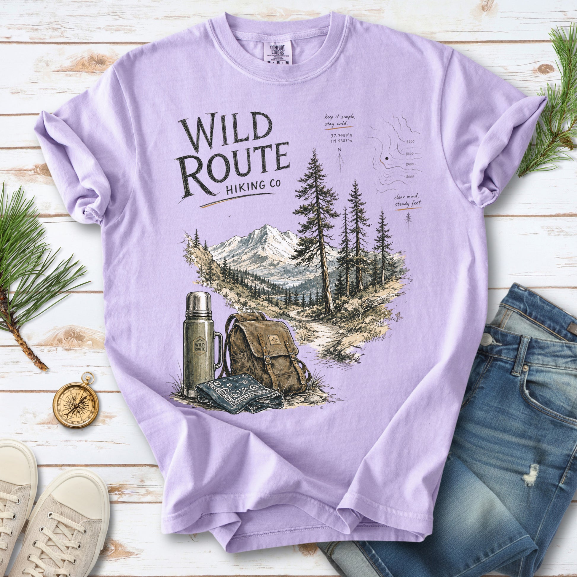 Wild Route Comfort Colors Shirt – Vintage Hiking Backpacker T-Shirt