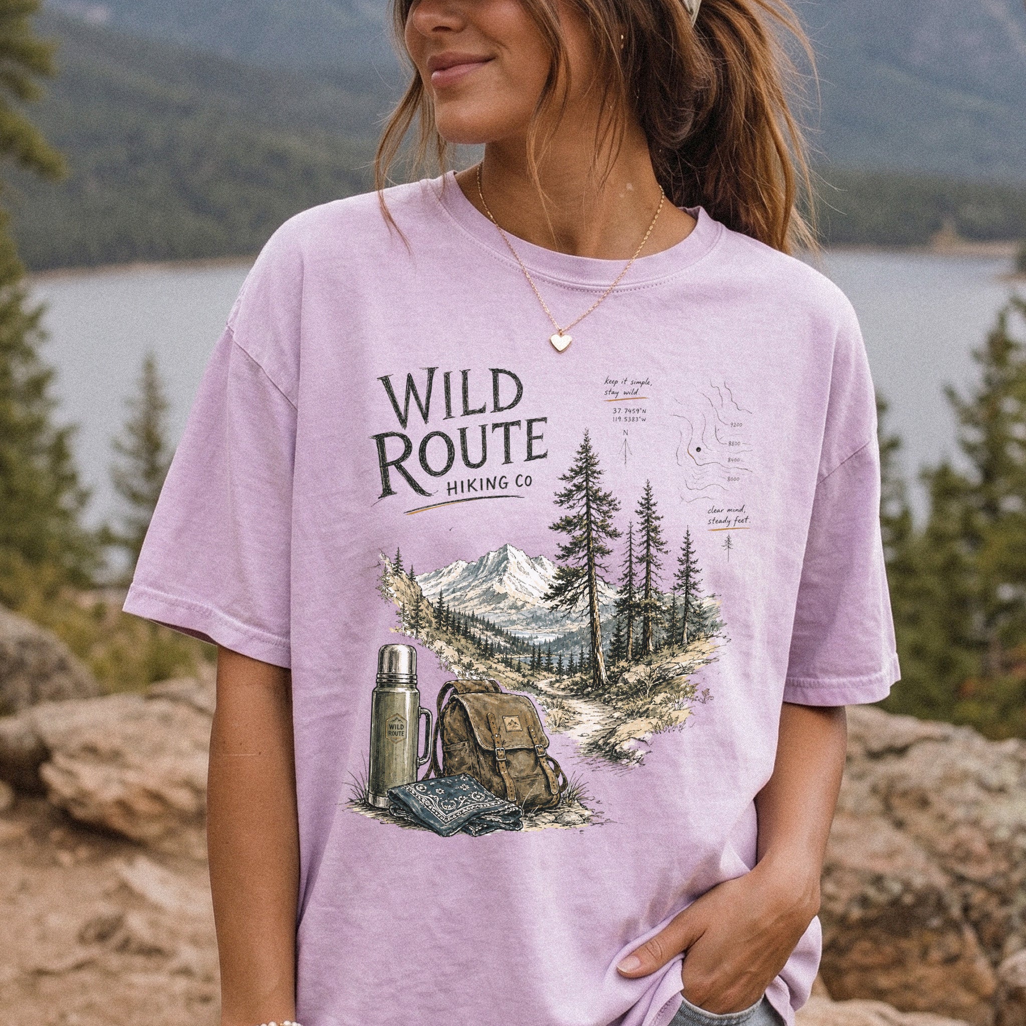 Wild Route Comfort Colors Shirt – Vintage Hiking Backpacker T-Shirt