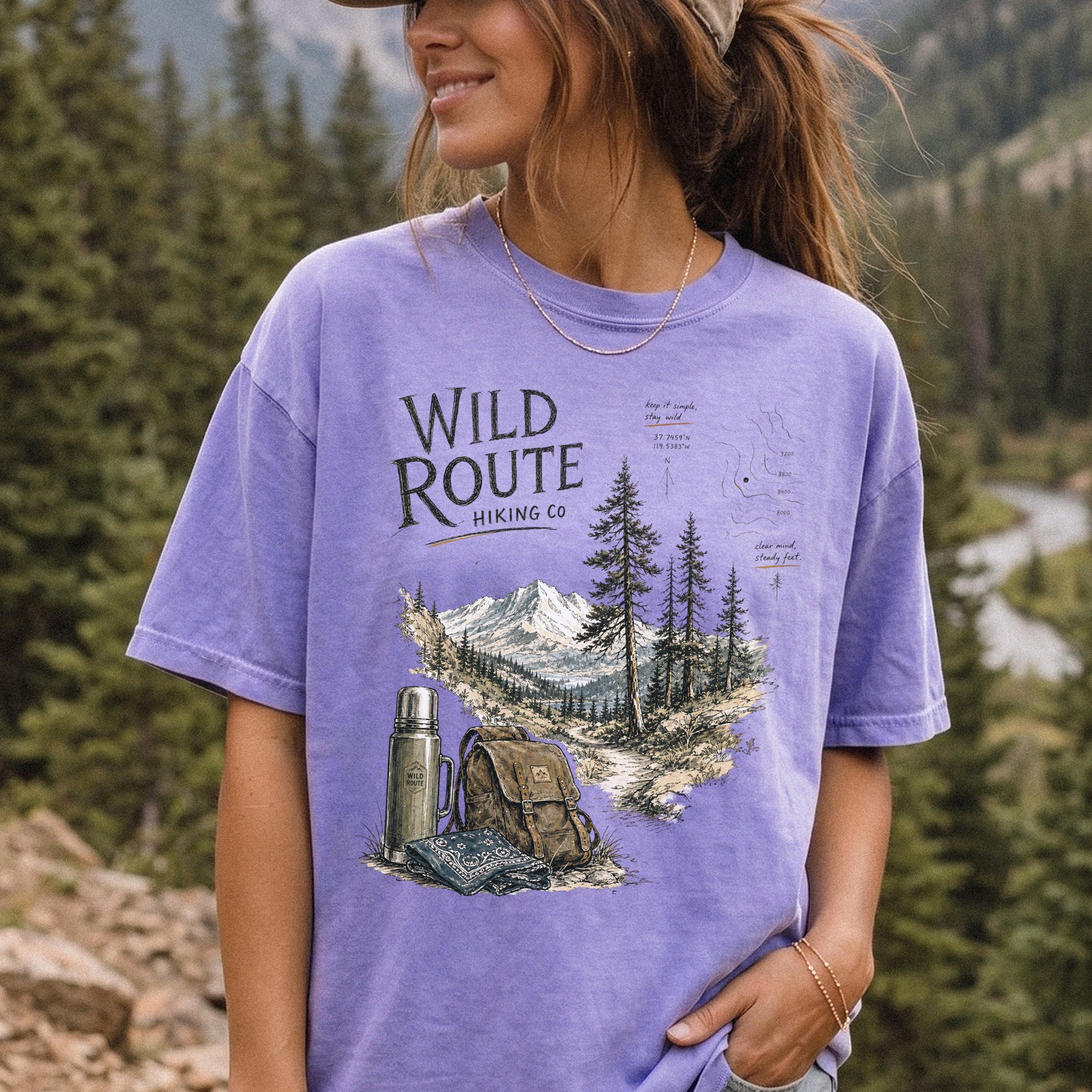 Wild Route Comfort Colors Shirt – Vintage Hiking Backpacker T-Shirt