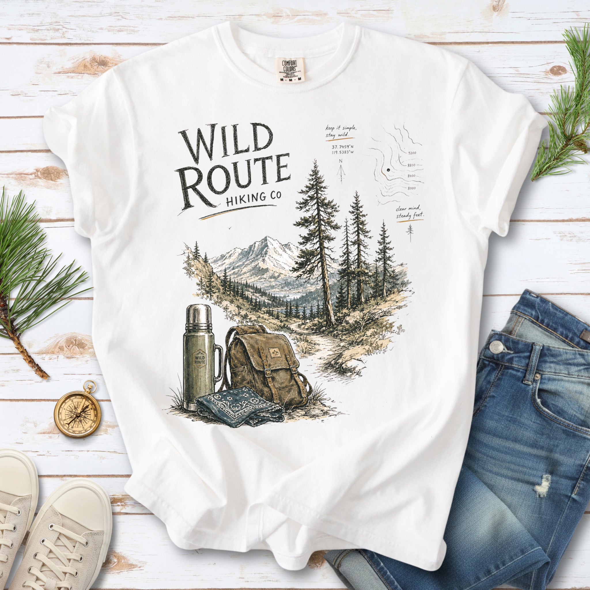 Wild Route Comfort Colors Shirt – Vintage Hiking Backpacker T-Shirt