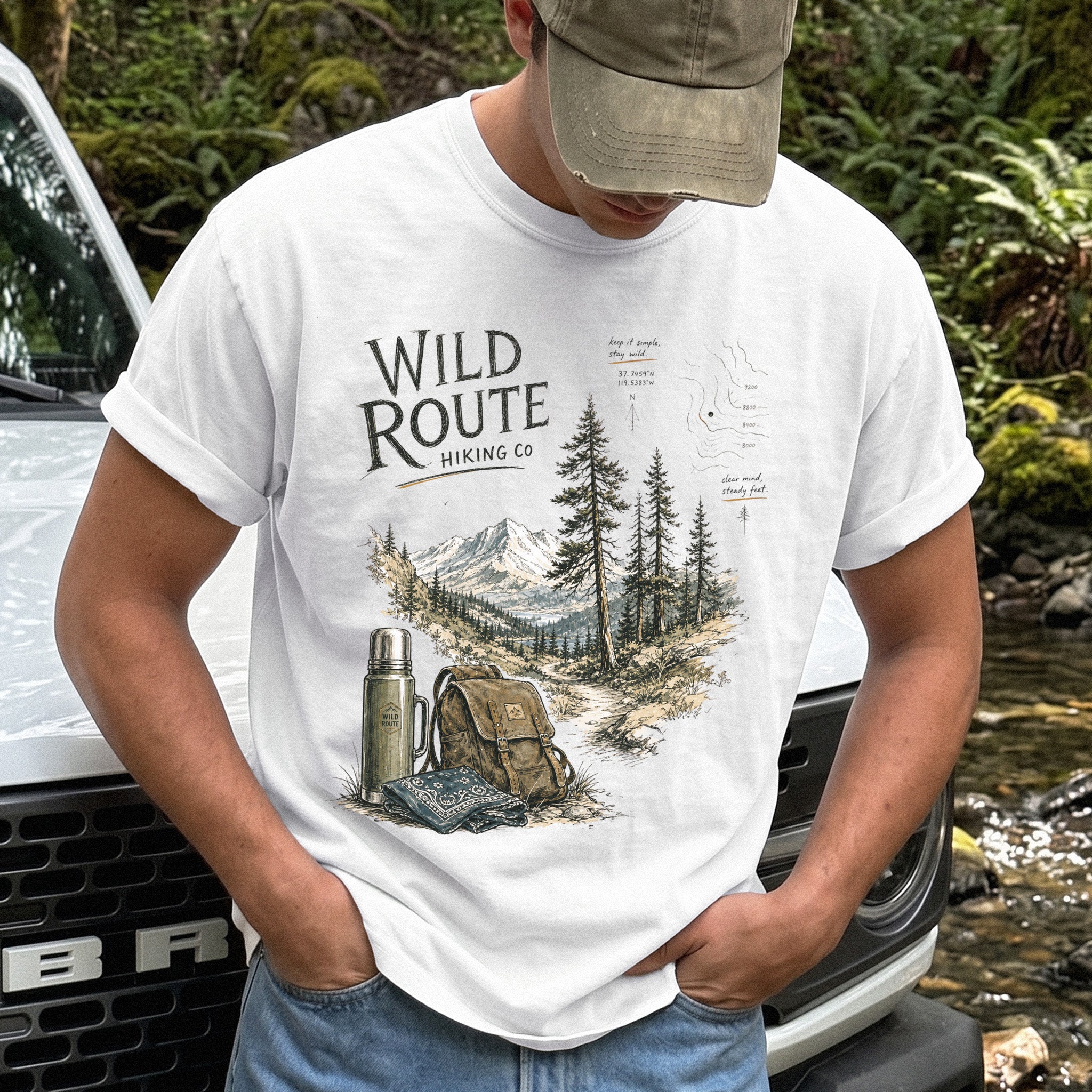 Wild Route Comfort Colors Shirt – Vintage Hiking Backpacker T-Shirt