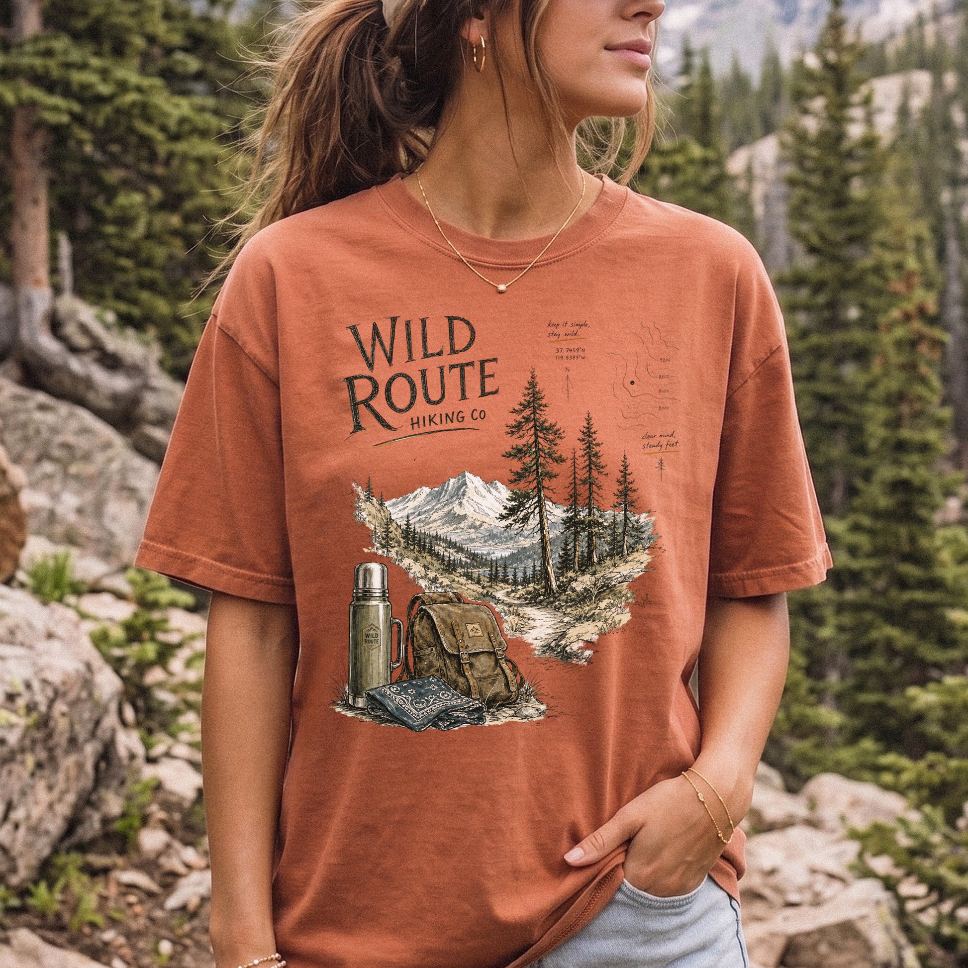 Wild Route Comfort Colors Shirt – Vintage Hiking Backpacker T-Shirt