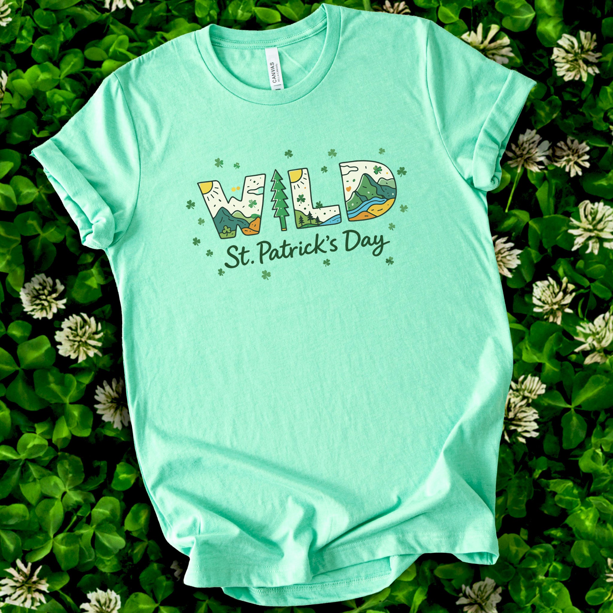 Wild St. Patrick’s Day T-Shirt – Lucky Mountains, Shamrocks & Outdoor Vibes