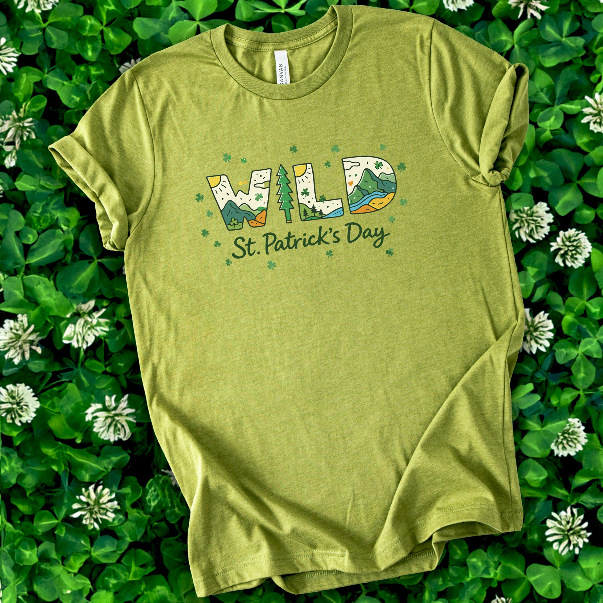 Wild St. Patrick’s Day T-Shirt – Lucky Mountains, Shamrocks & Outdoor Vibes