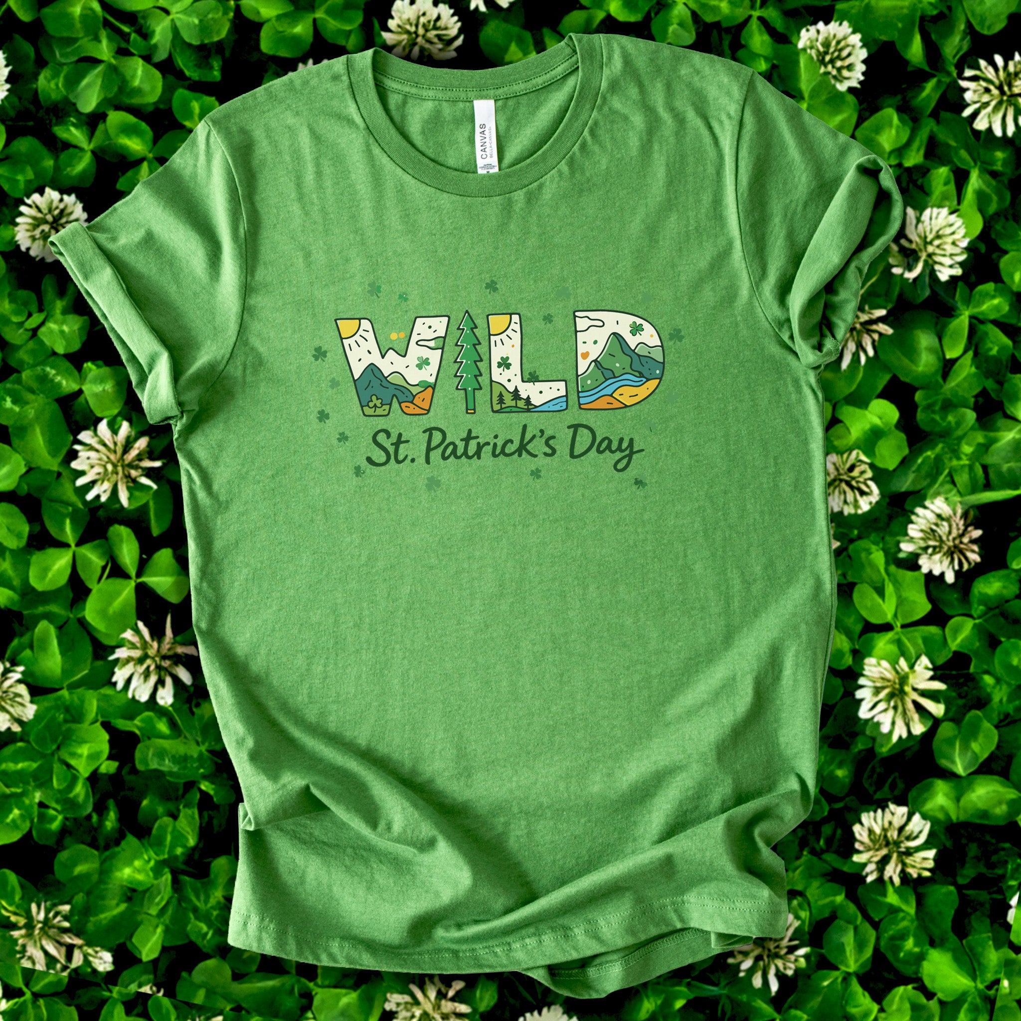 Wild St. Patrick’s Day T-Shirt – Lucky Mountains, Shamrocks & Outdoor Vibes